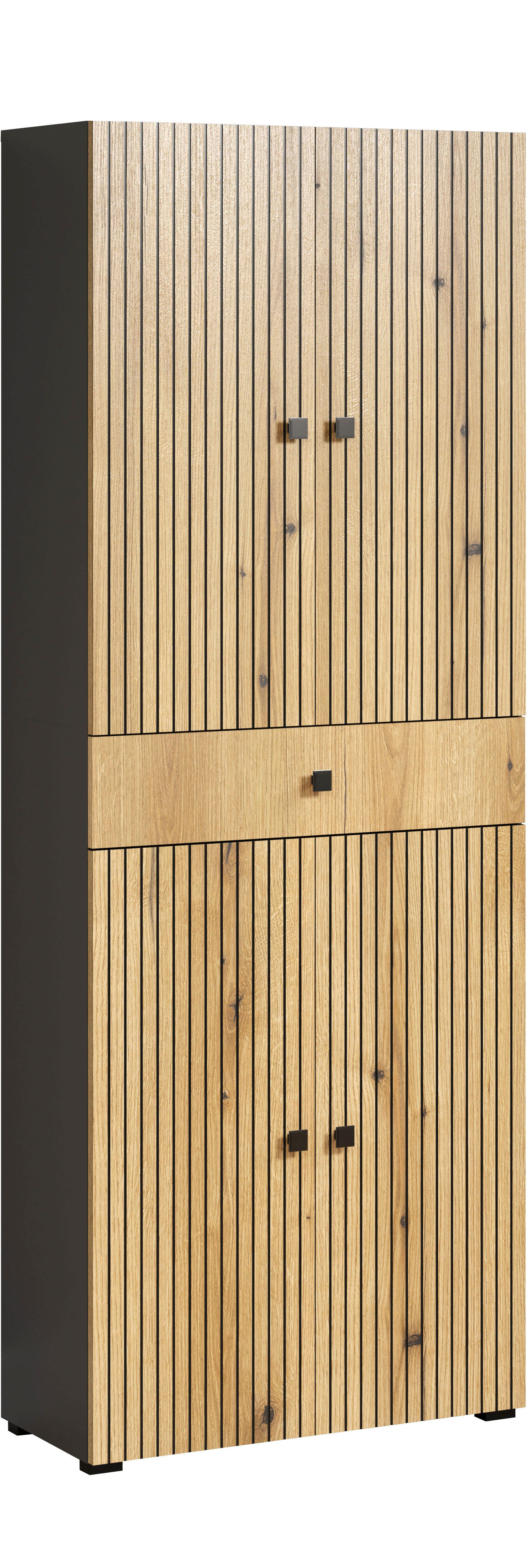 welltime Hochschrank Amrum Badezimmerschrank mit und ohne Schublade - (B/T/H) 40-70/31/186 cm