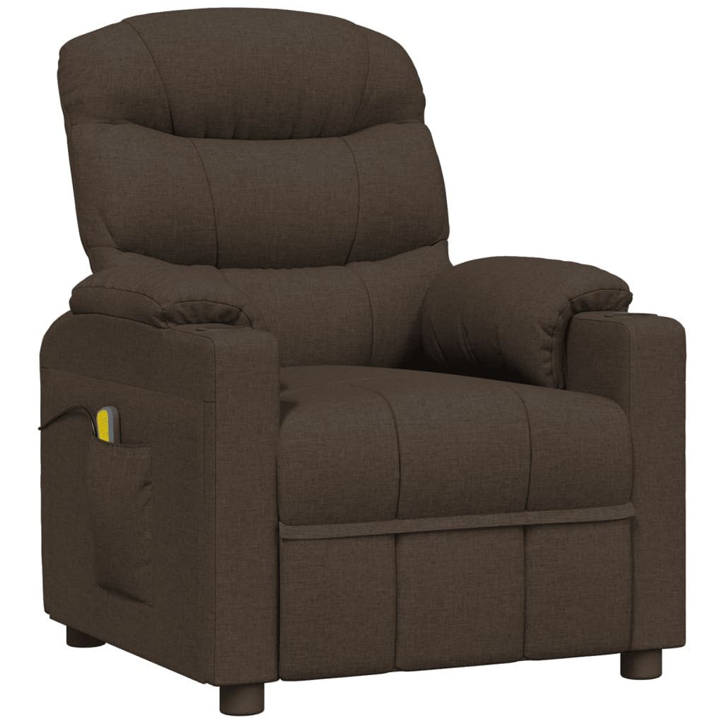 vidaXL Massagesessel Massagesessel Dunkelbraun Stoff (1-St) günstig online kaufen
