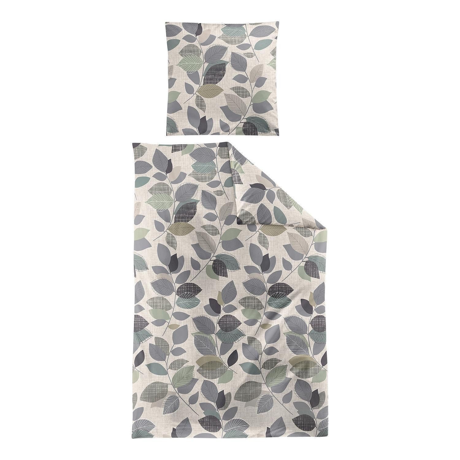 Irisette Bettwäsche BILU, 155x220 cm, Graugrün, günstig online kaufen