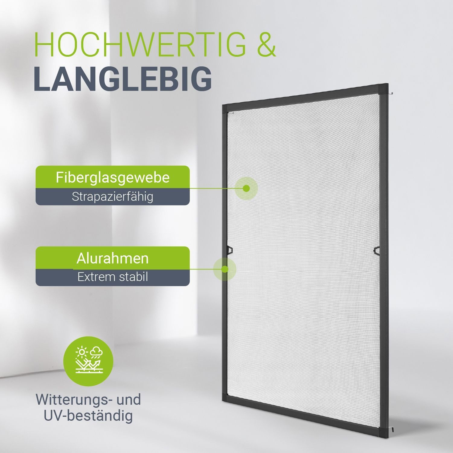 Juskys Insektenschutz-Fensterrahmen Fliegenschutzgitter, individuell kürzbar, pflegeleicht – Bild 5 von 5