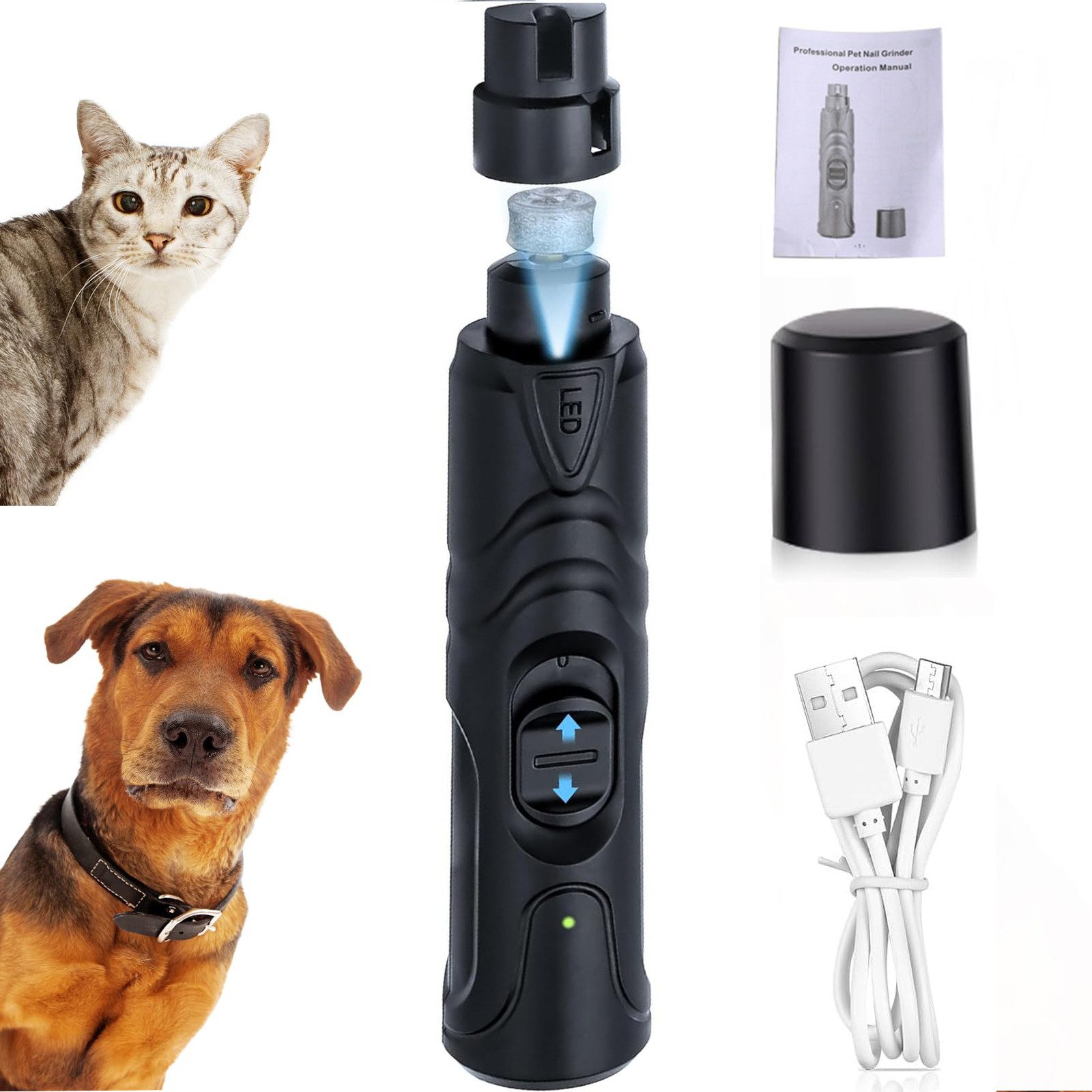 ZEUOPQ Krallenschleifer Haustier-Nagelknipser, Elektrischer Hundeknipser fü günstig online kaufen