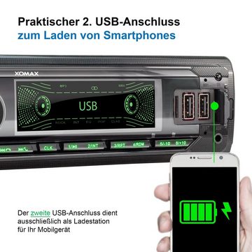 XOMAX XM-R281 Autoradio mit Bluetooth, USB mit Ladefunktion, SD, AUX, 1 DIN Autoradio