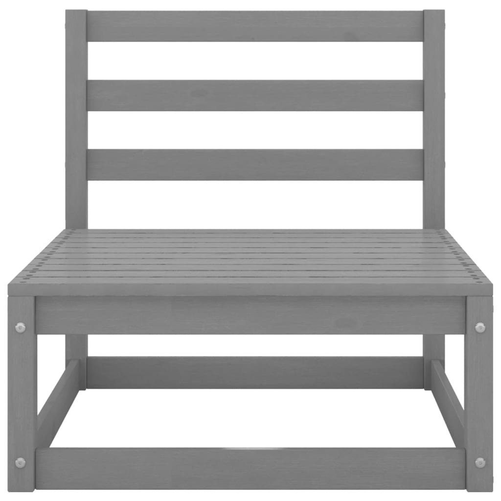 Kiefer Grau vidaXL (1-tlg) Garten-Lounge-Set Massivholz, 7-tlg. Gartenlounge-Set