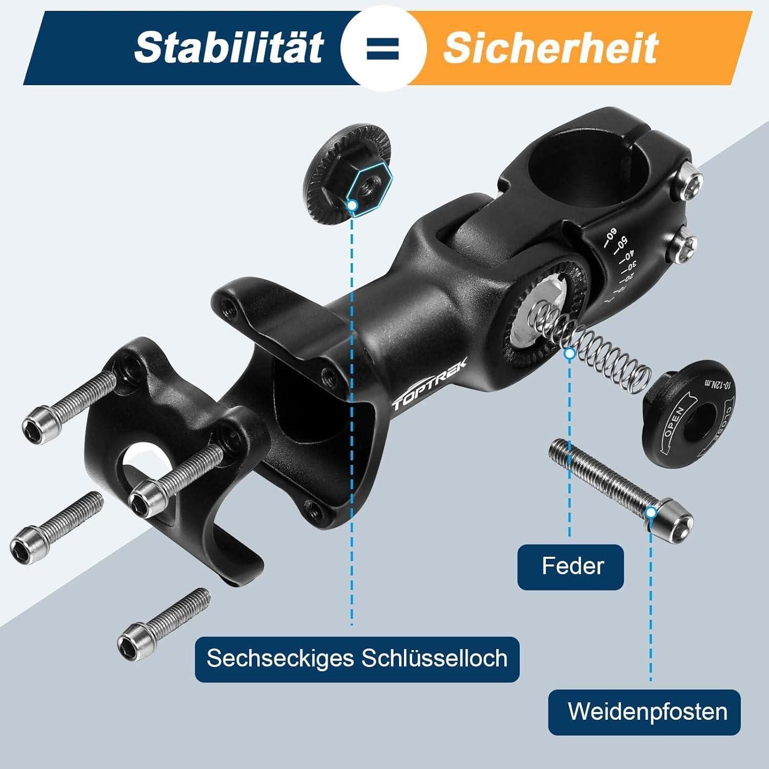 LuxusKollektion Lenkervorbau Fahrradlenker Vorbau 31.8mm*110mm Aluminium verstellbar mit