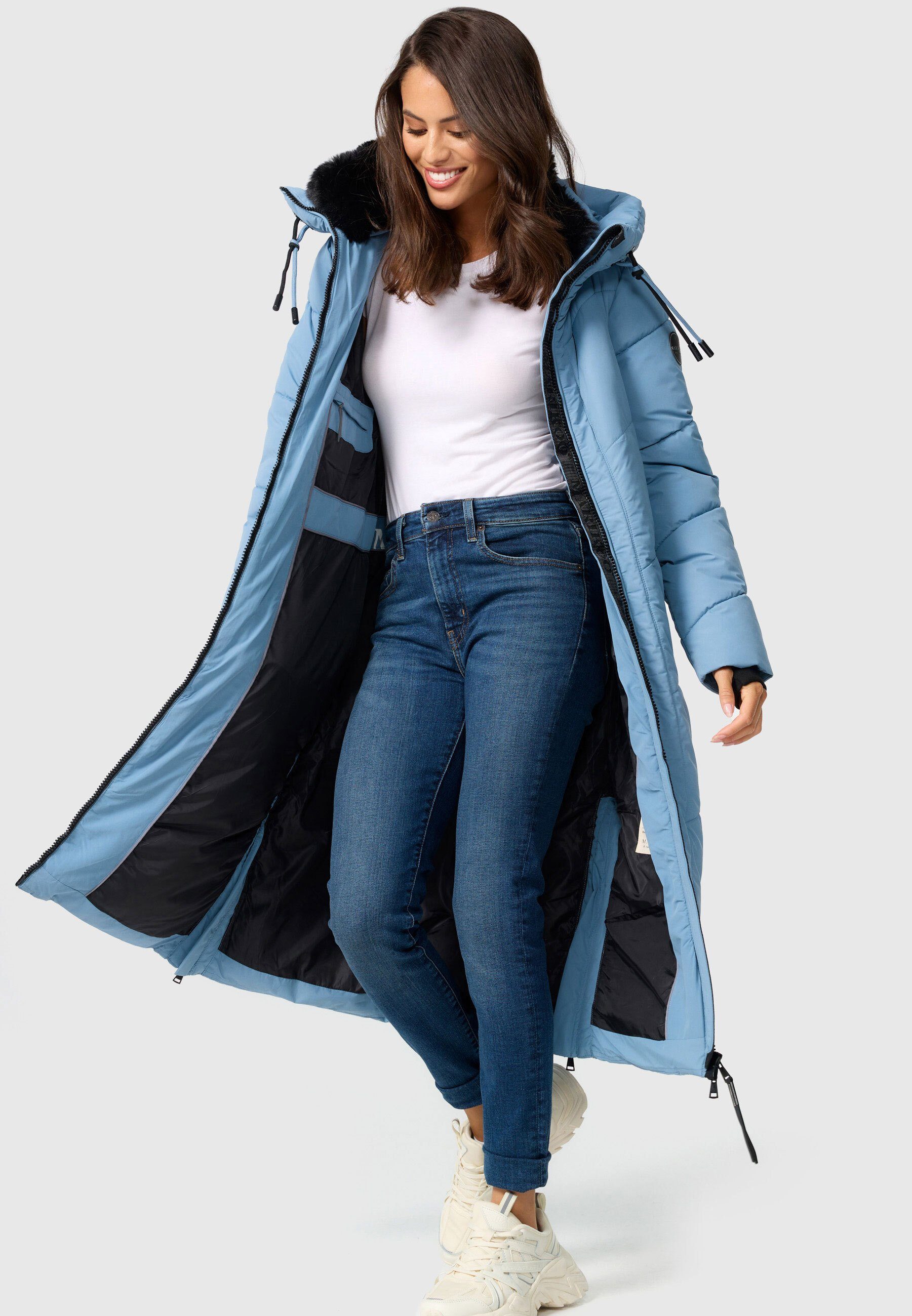 Marikoo Winterjacke Nadaree XVI Stepp Mantel mit großer Kapuze – Bild 3 von 5