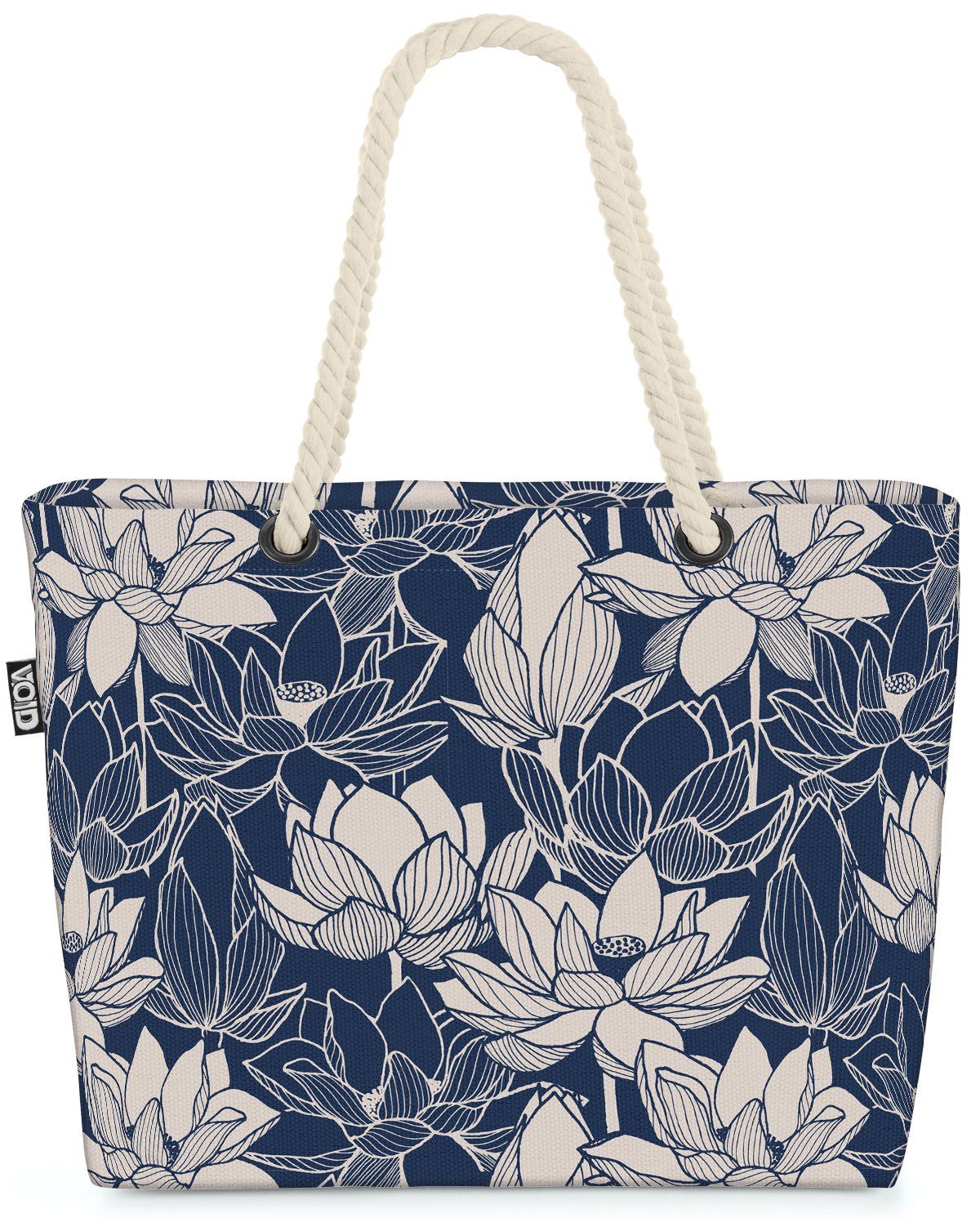 VOID Strandtasche (1-tlg), Lotusblume Blumenmuster Blume asien blumenmuster geblümt garten somme