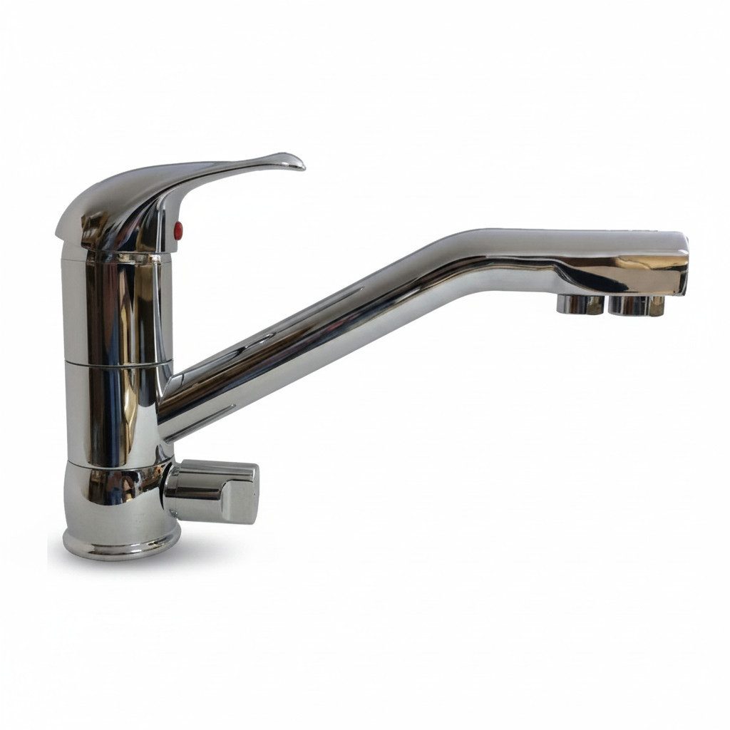 Trinkwasserladen Wasserhahn-Wasserfilter, Umkehrosmose Dreiwegehahn Chrom Premium Design (3-Wege-Hahn)