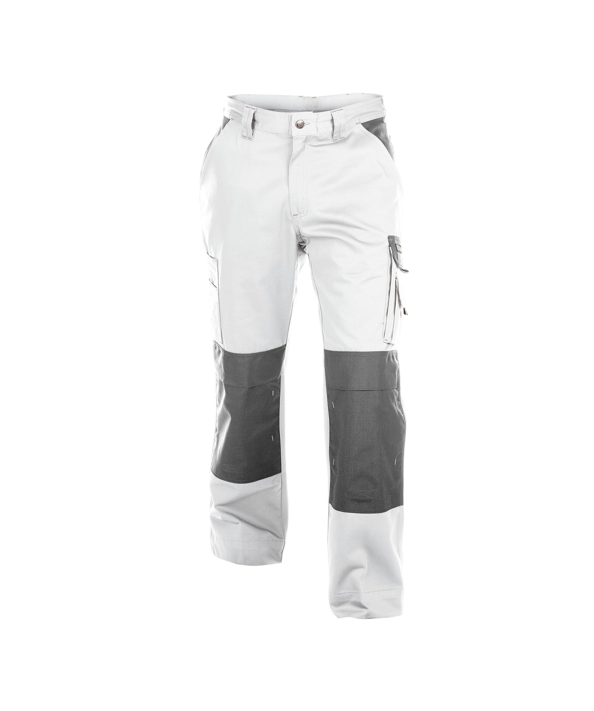 Dassy Arbeitshose Zweifarbige Arbeitshose mit Kniepolstertaschen (1-tlg) Boston weiß/zementgrau