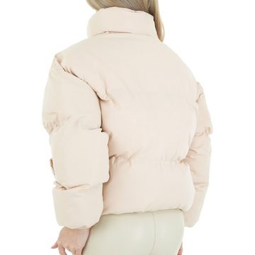 Ital-Design Winterjacke Damen Freizeit Gefüttert Winterjacke in Beige