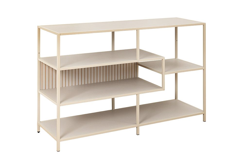 riess-ambiente Bücherregal SLIM LINE 115cm champagner beige Metall · Raumteiler mit 5 Regalböden, Einzelartikel 1-tlg., Standregal fürs Wohnzimmer/Schlafzimmer · Industrial Design