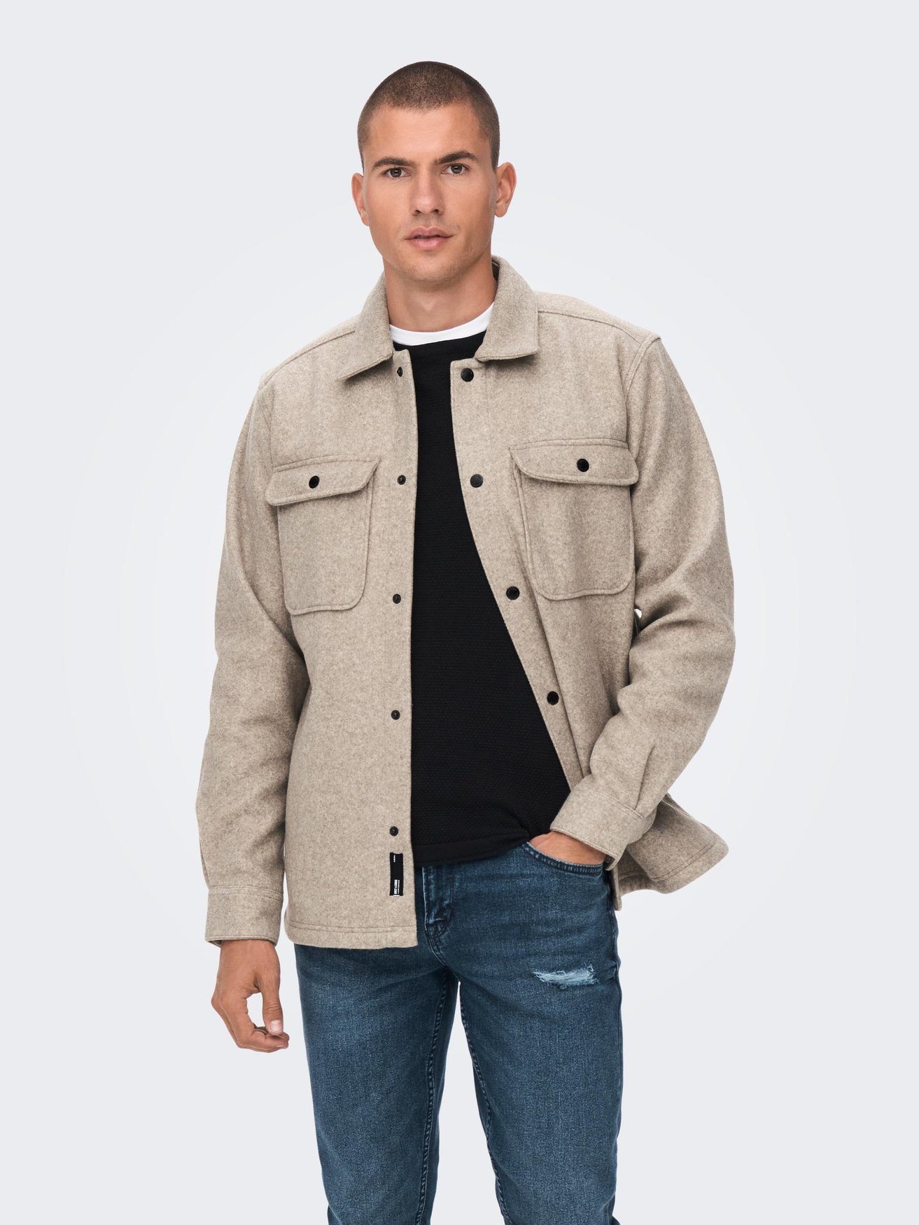 Only & Sons Herren Freizeit Hemd ONSASH - Relaxed Fit günstig online kaufen