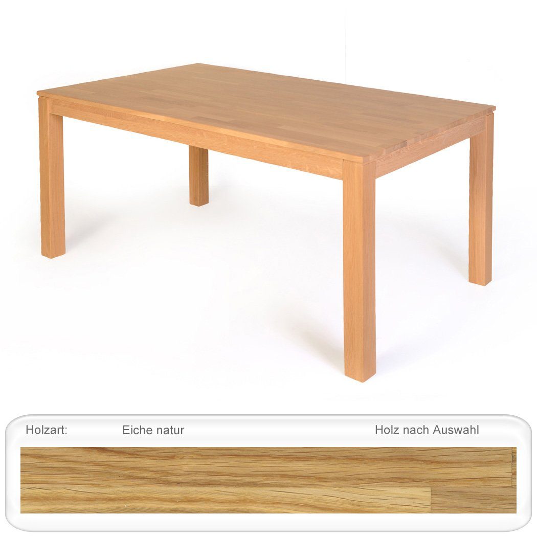 (komplette Tisch expendio + Eiche 5-tlg), anthrazit cm Spar-Set, 160(210)x90 Stühle 1XL, Essgruppe 8 massiv Flavia Tischgruppe, natur Karlo