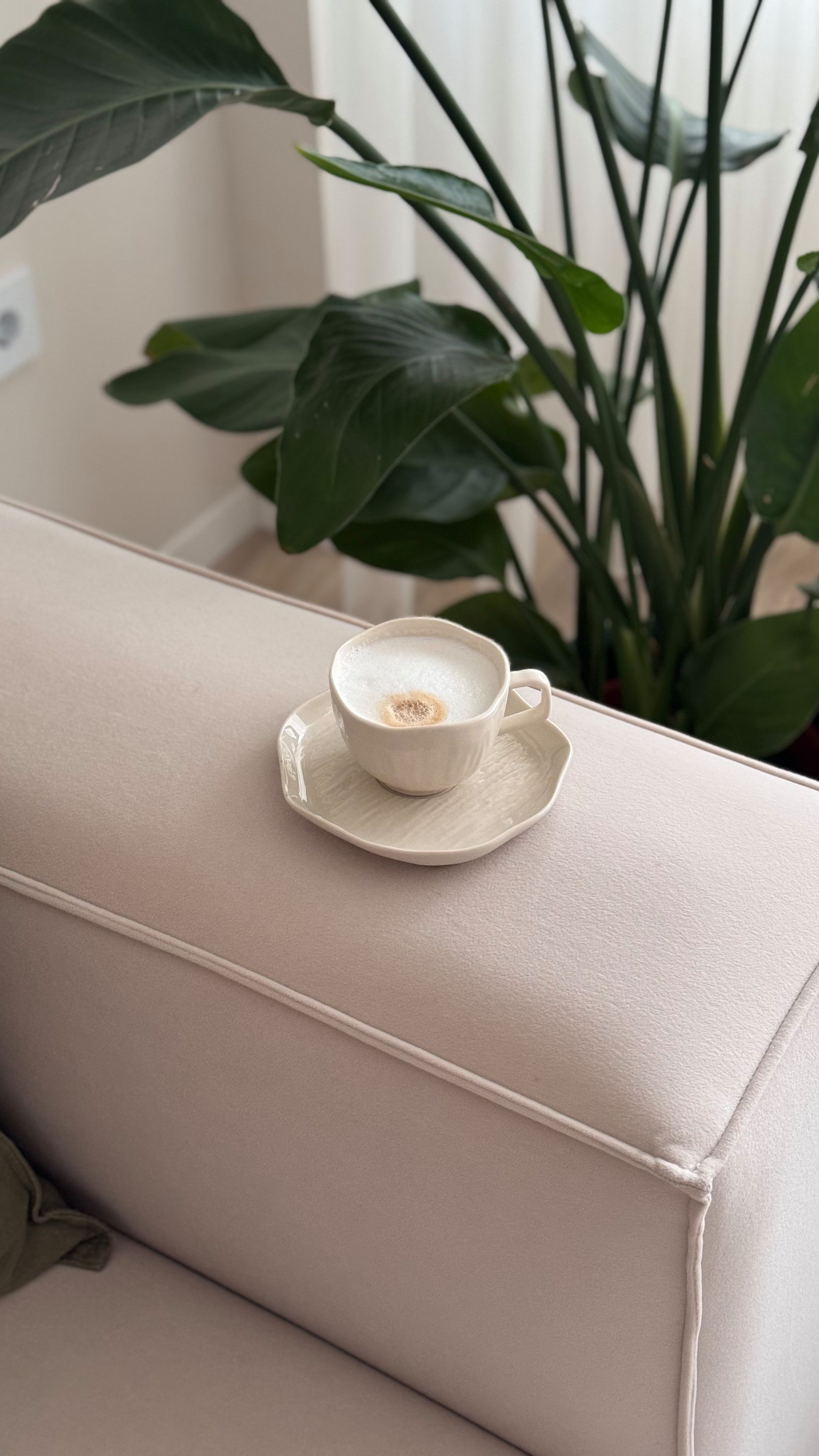 EKA Kaffeeservice Cermico Beige Kaffee-Set (12-tlg), Porzellan