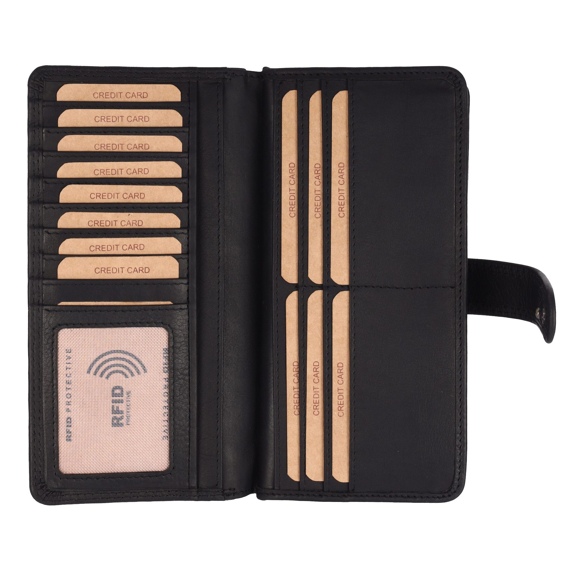 Benthill Geldbörse Damen Groß Leder Portemonnaie RFID Vintage XXL Geldbeutel Echt-Leder, RFID-Schutz Kartenfächer Münzfach Reißverschlussfach