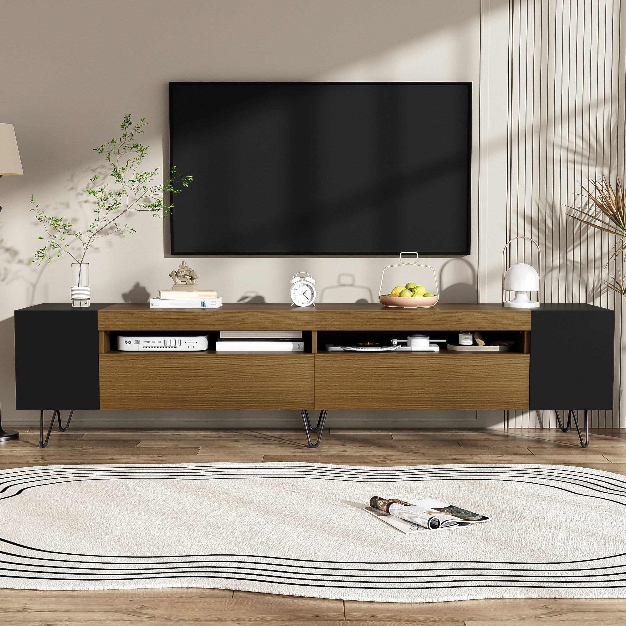 Refined Living TV-Schrank Fernsehtisch mit Stauraum, TV Möbel, Lowboard, Wo günstig online kaufen