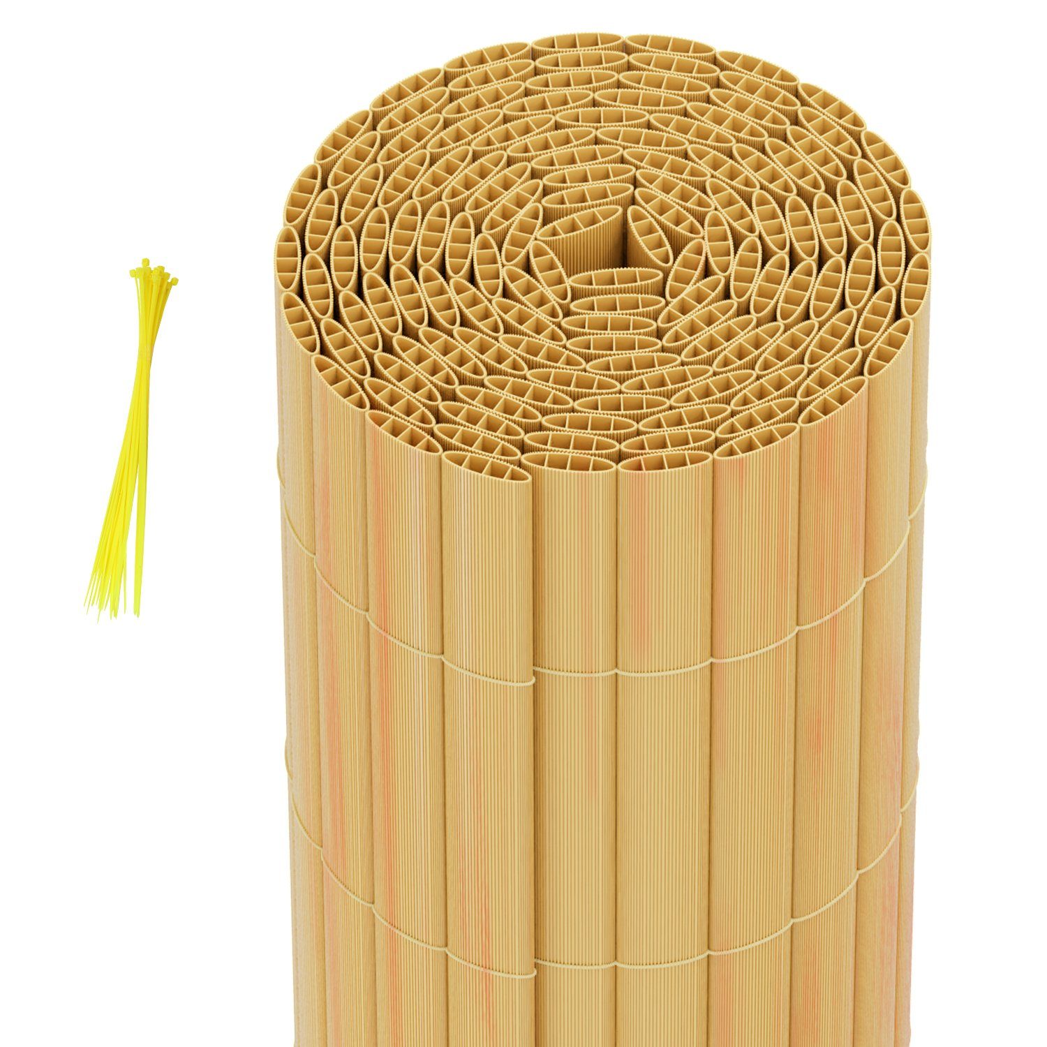 Clanmacy Balkonsichtschutz PVC Sichtschutzmatte, UV-beständig, 3-Gewicht-Verstärkung, Wasserdicht