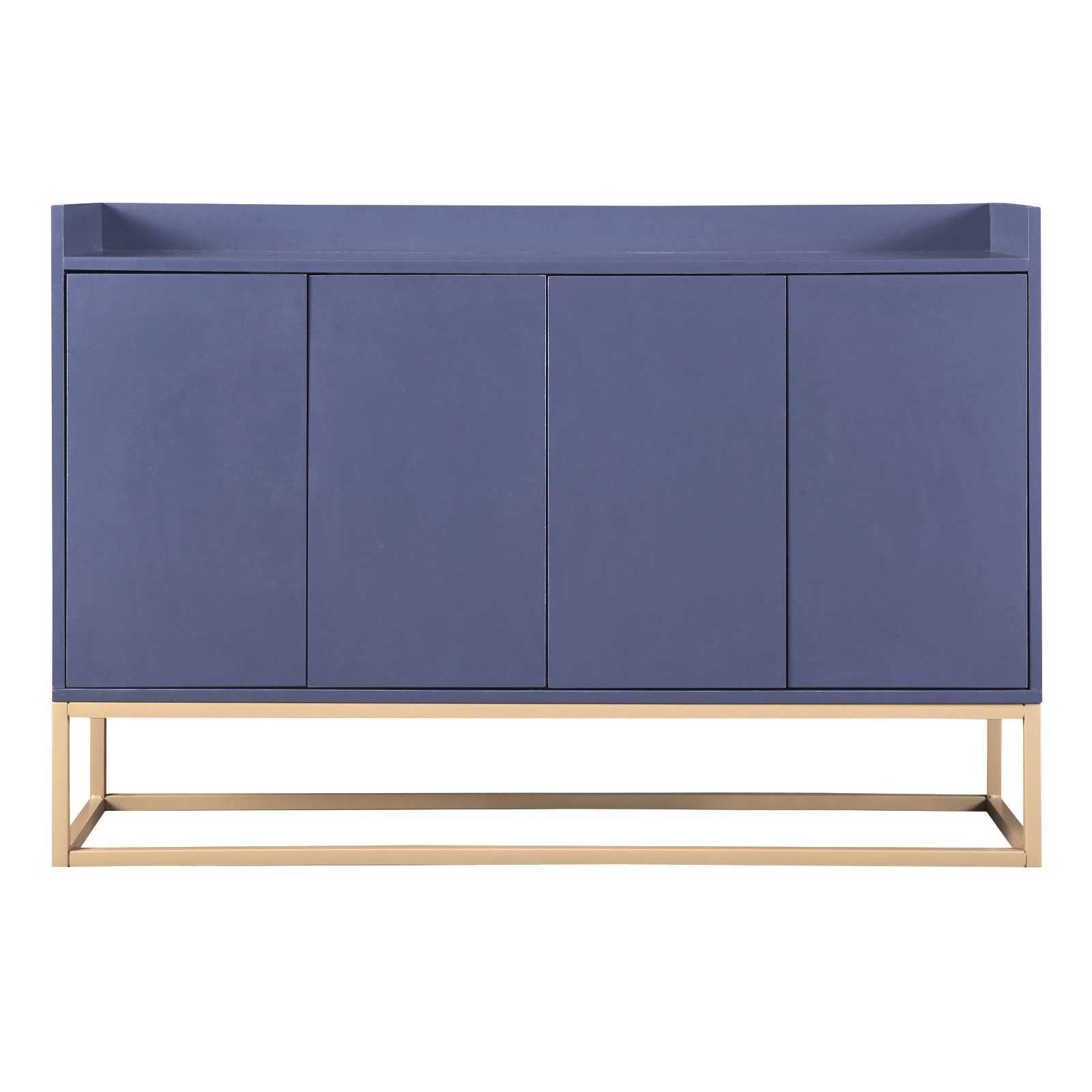 FUROKOY Anrichte Sideboard mit 4 Türen und verstellbaren Einlegeböden (Kommode mit Metallsockel, Buffet, Lagerschrank, für Wohnzimmer, Esszimmer und Küche, 120 x 30 x 80 cm)