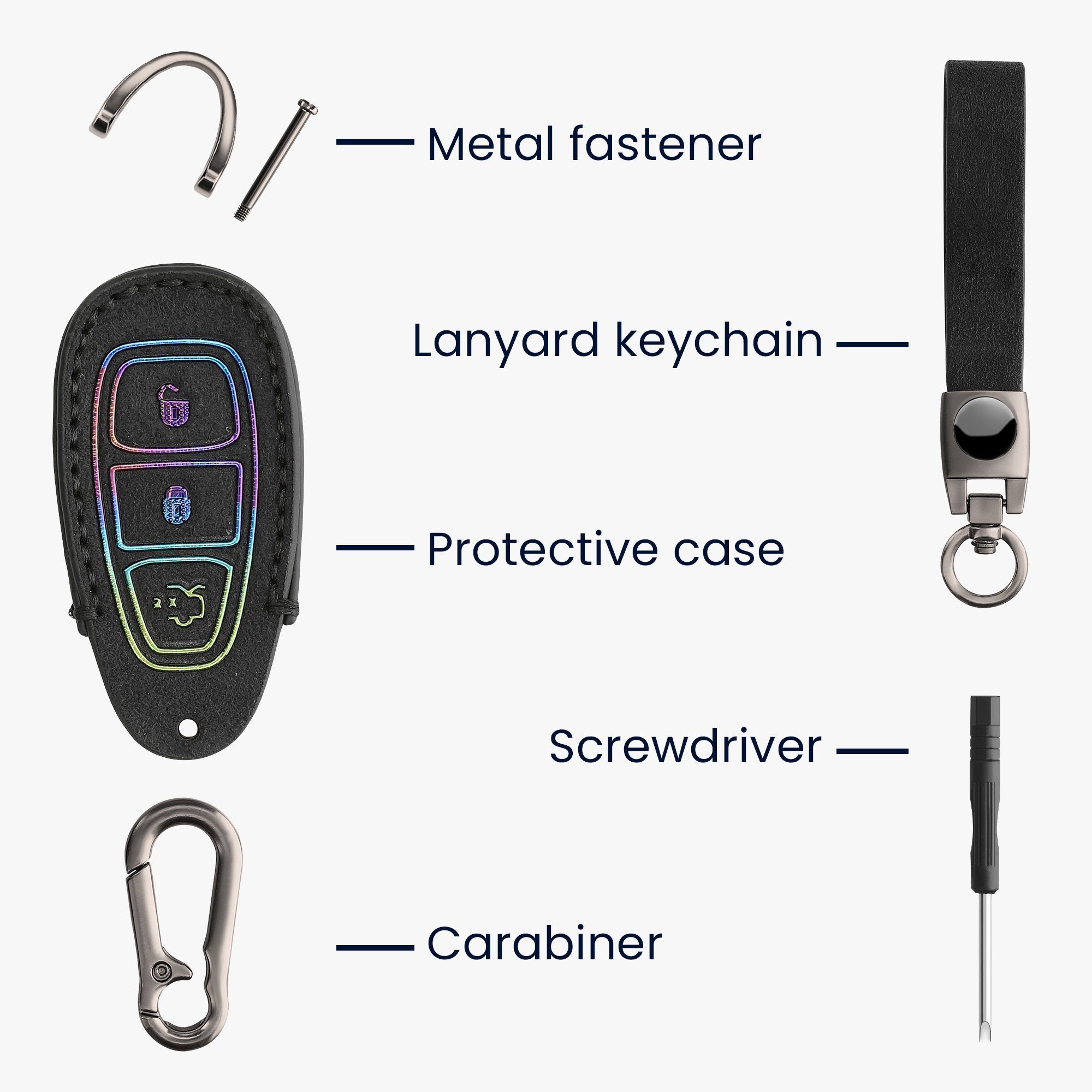 Ford, Cover Schlüssel Hülle Schlüsselhülle kwmobile Case Autoschlüssel Kunstleder Schlüsseltasche für