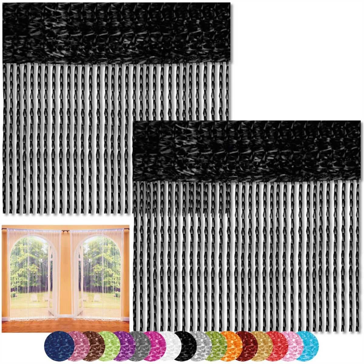 Bestlivings Fadenvorhang (2 St), Stangendurchzug, halbtransparent, Fadengardinen mit Stangendurchzug, Vorhang