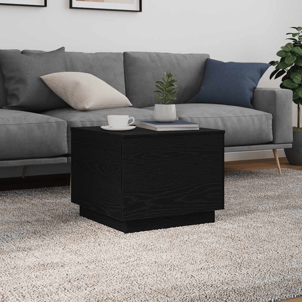 vidaXL Couchtisch Couchtisch mit LED-Leuchten Schwarz günstig online kaufen