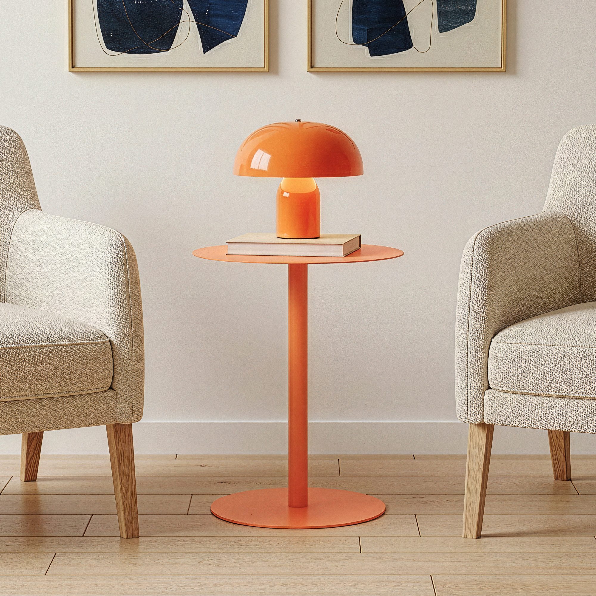 en.casa Beistelltisch, »Nastätten« Balkontisch aus Metall 50 x 40 cm Orange günstig online kaufen