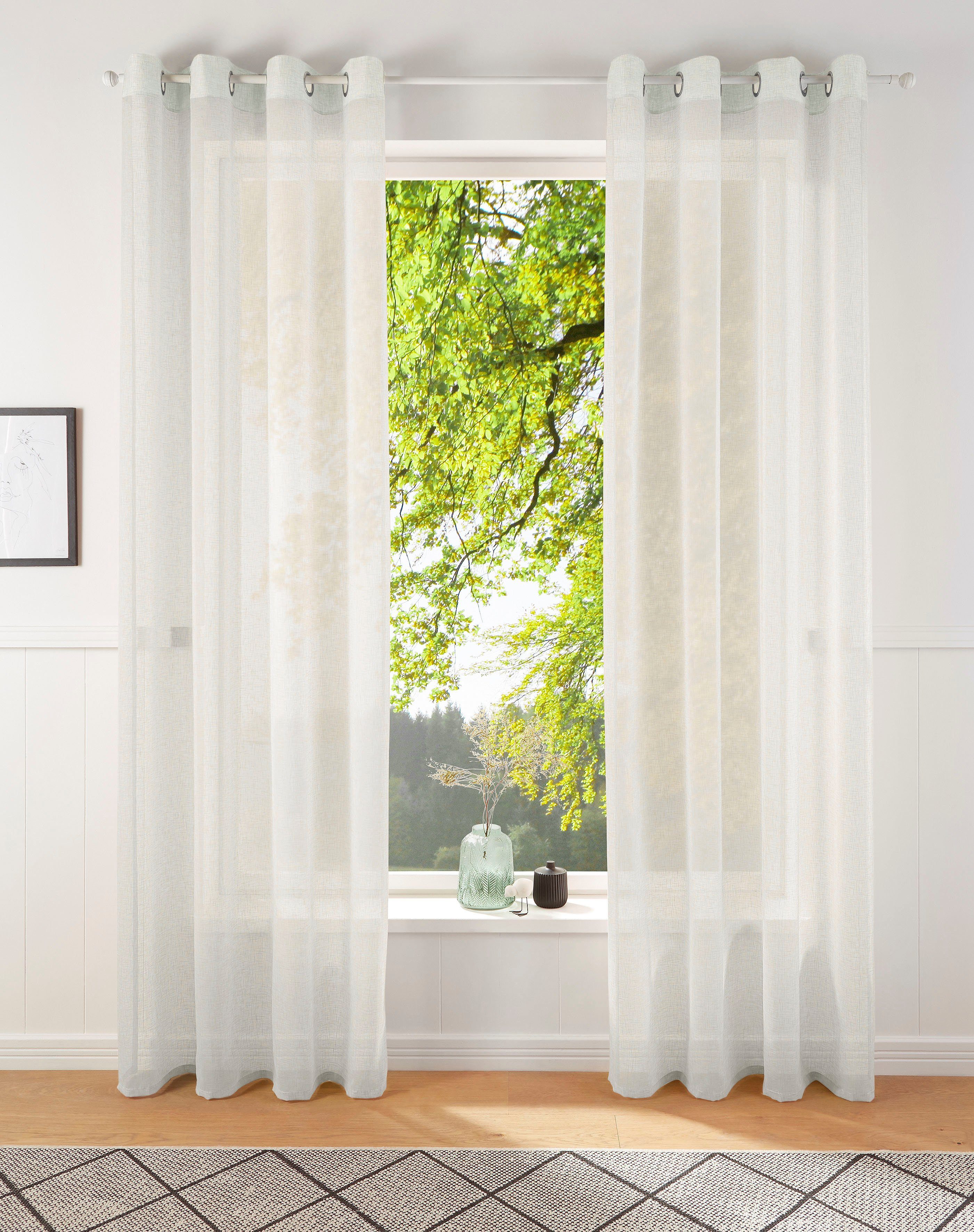 Gardine REGINA, my home, Ösen (2 St), transparent, Vorhang, Fertiggardine,  transparent