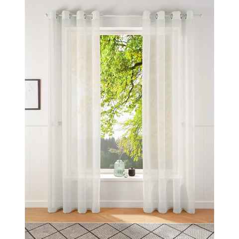 Gardine REGINA, my home, Ösen (2 St), transparent, Vorhang, Fertiggardine, 2-er Set, transparent, modern, Struktur