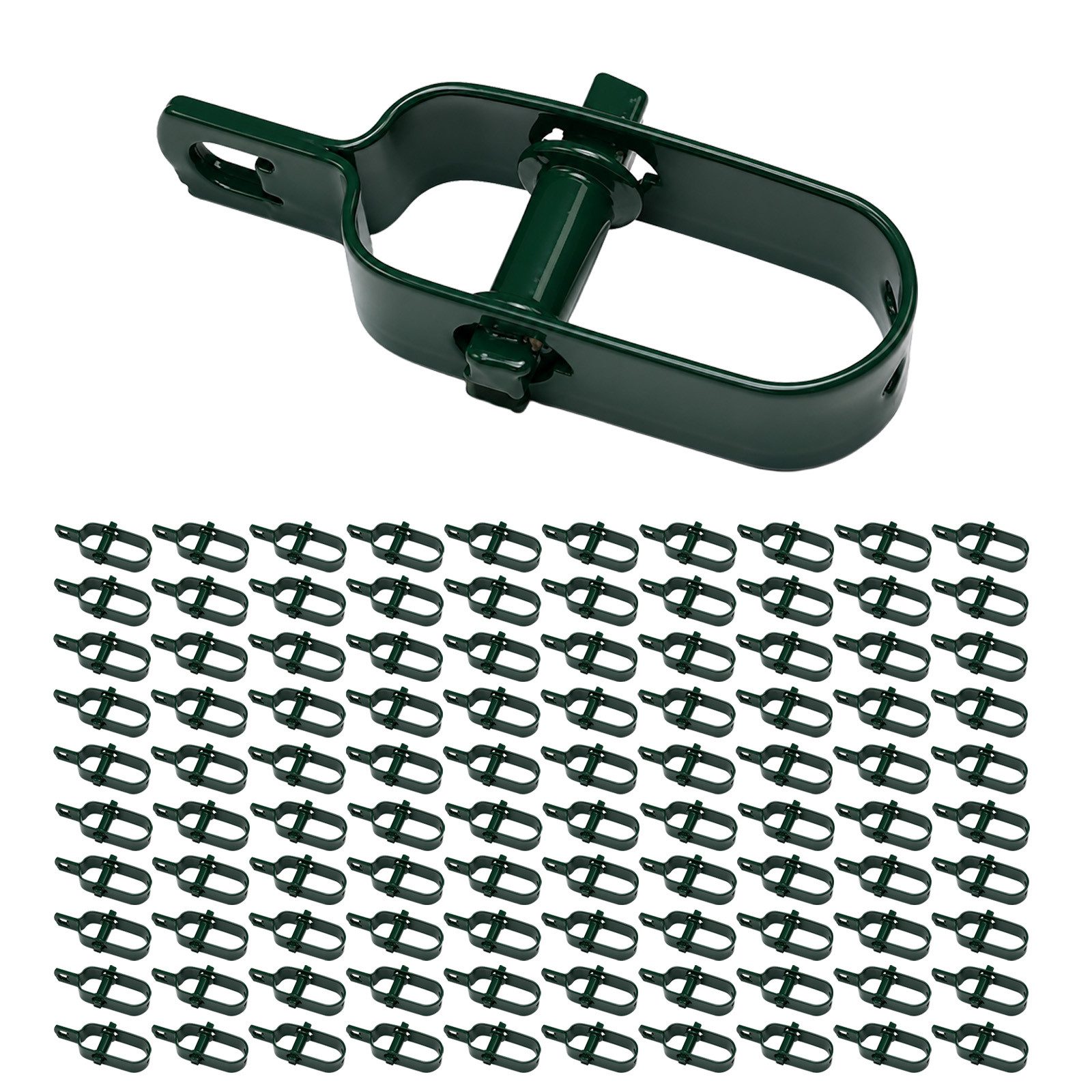 TRUTZHOLM Maschendrahtzaun 100x Drahtspanner Grün 100mm Zaunspanner Maschendrahtspanner, (Set)