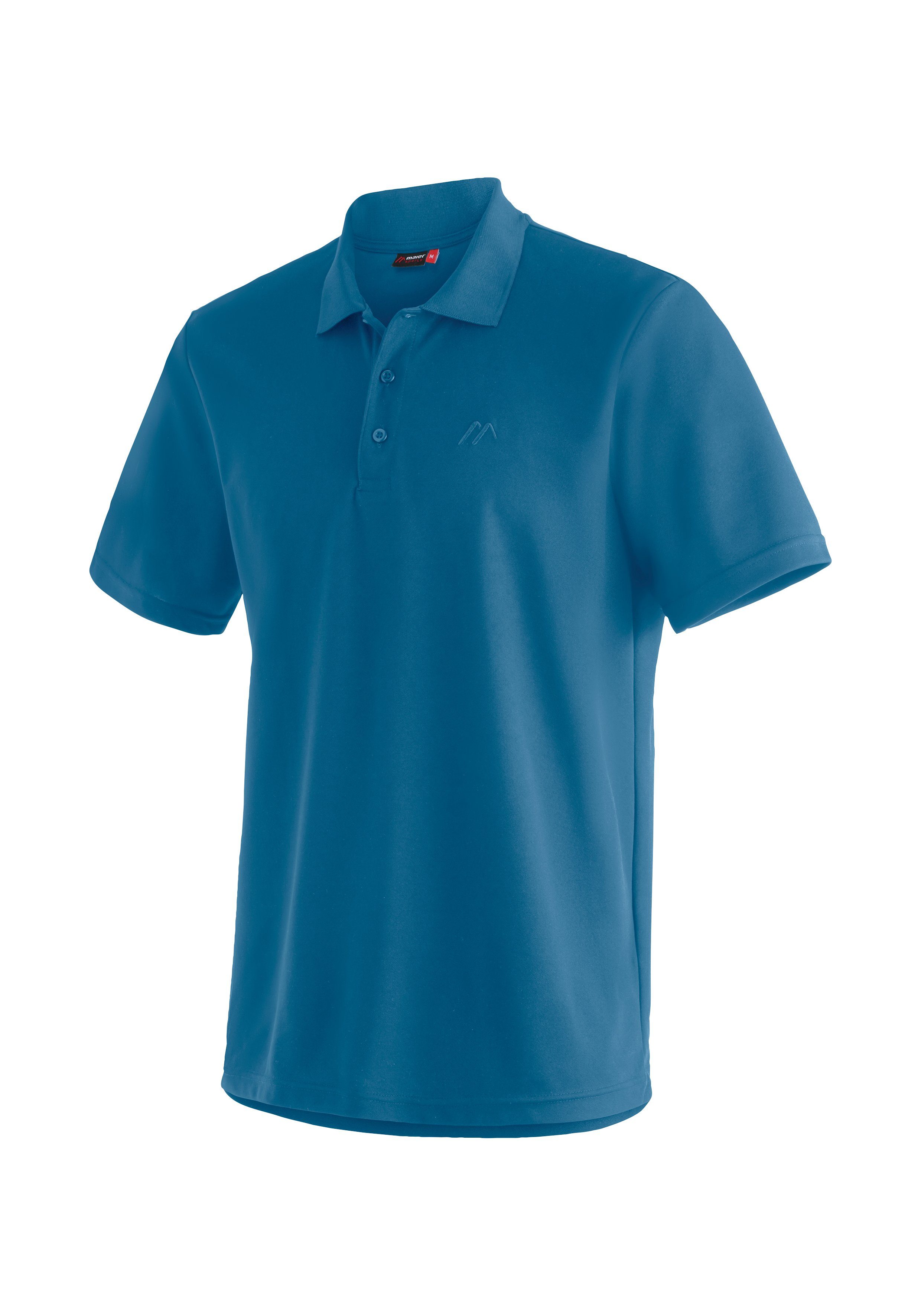 Maier Sports Funktionsshirt Ulrich Herren Wandershirt, bequemes Polo-Shirt für Wandern und Freizeit mostly mid blue