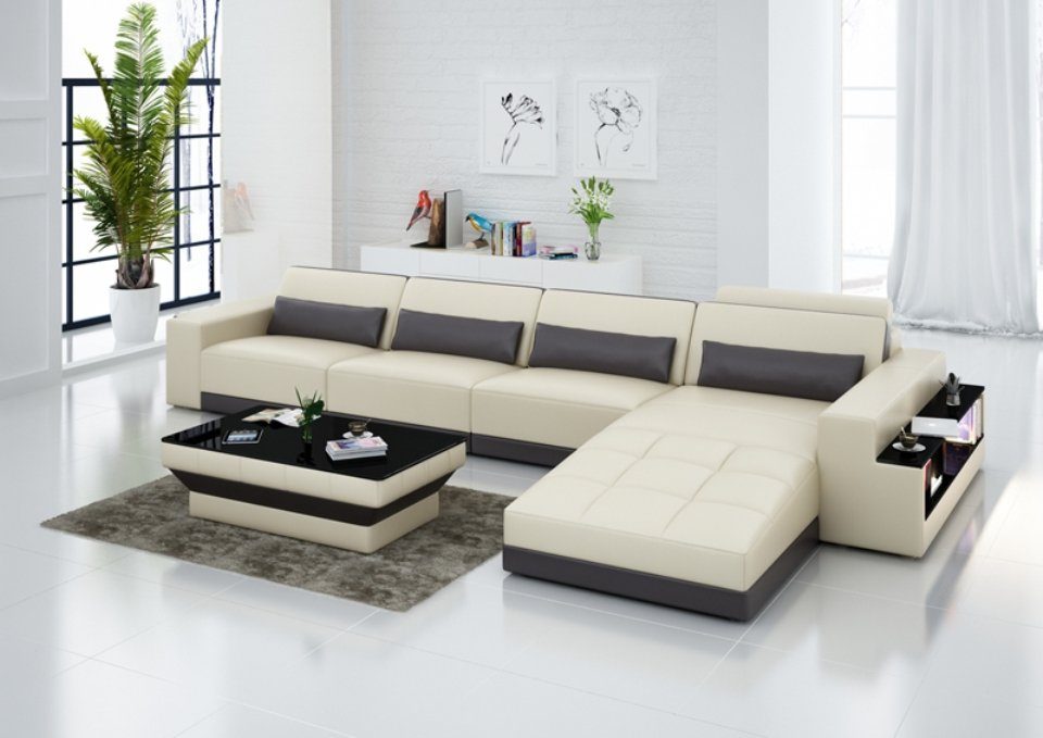Sofa Modern Wohnlandschaft JVmoebel Ledersofa Eck Design Ecksofa Ecksofa, Couch