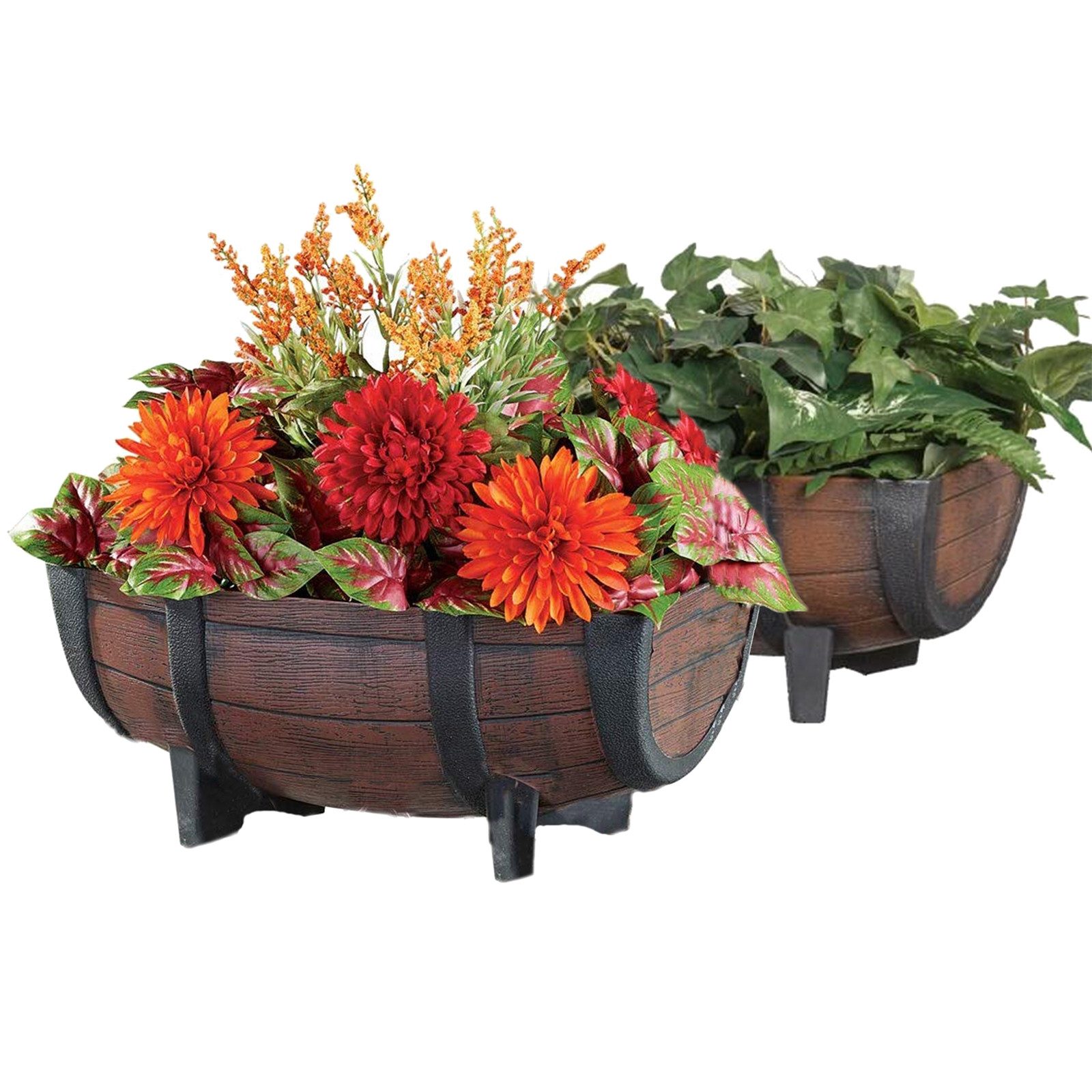 HTI-Living Pflanzkübel Pflanzkübel Fass 2er-Set Nessa (Set, 2 St., 2 Pflanz günstig online kaufen