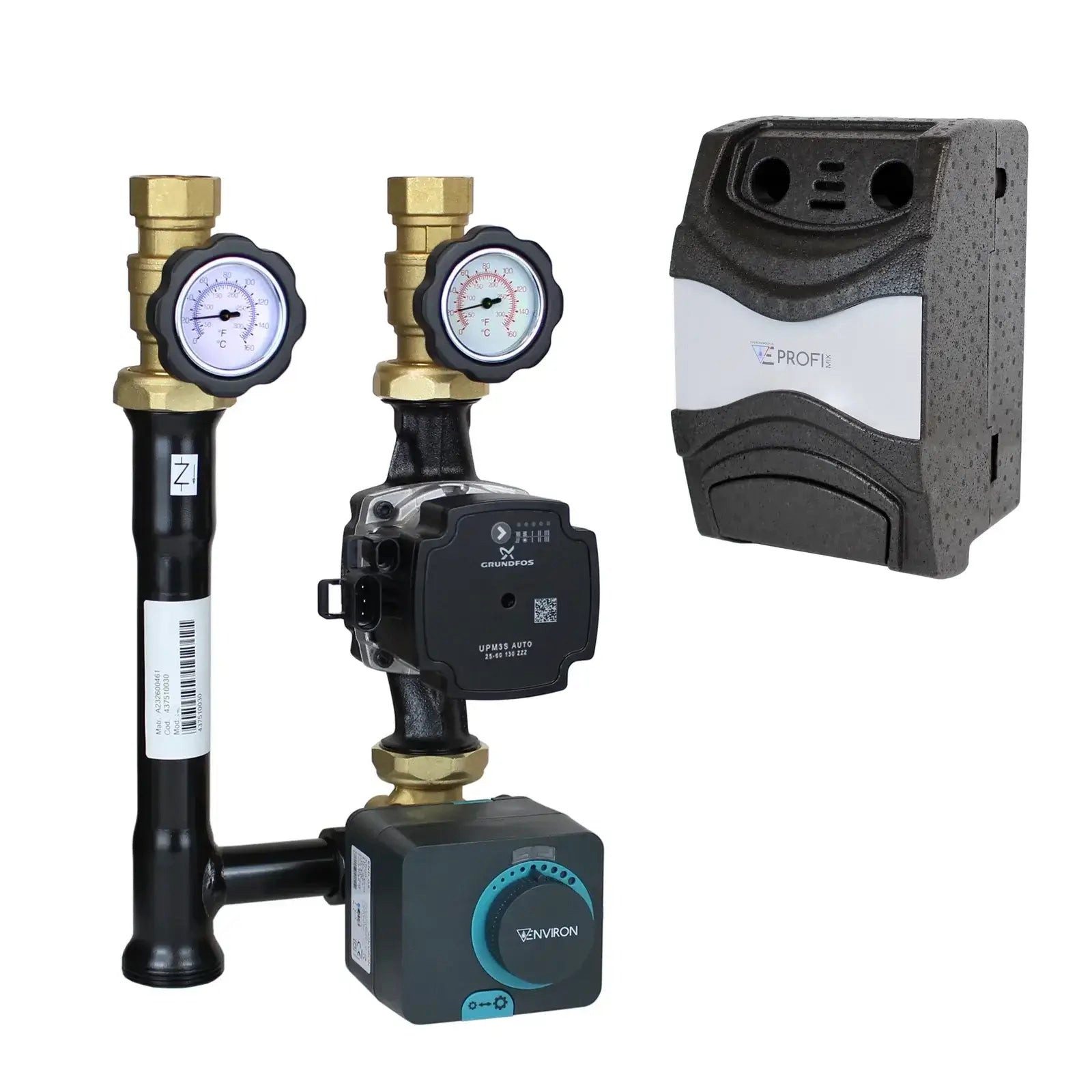 Environ Fußbodenheizung ProfiMix Heizkreispumpengruppe mit Drei-Wege-Mischer, Environ END05 St