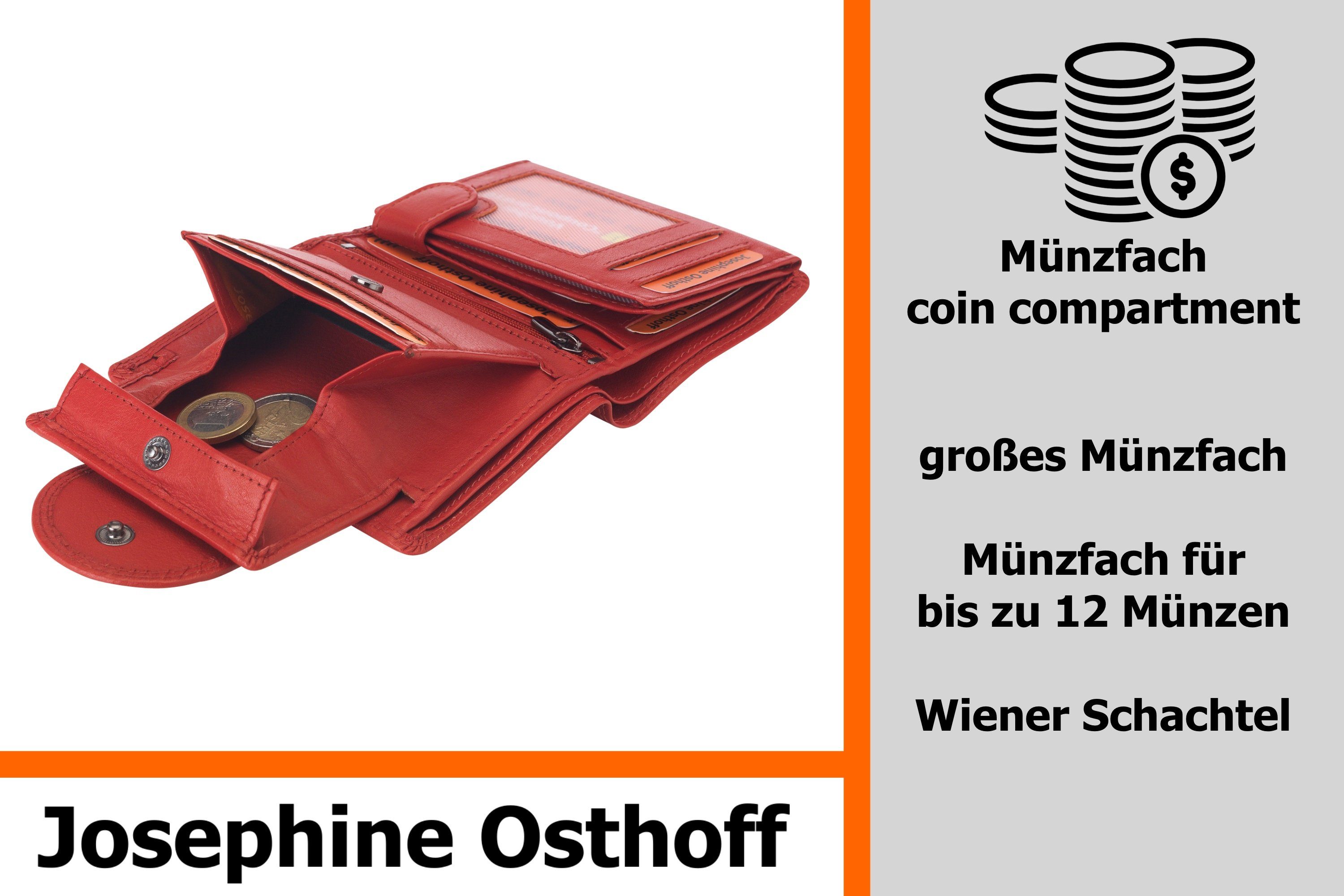 Osthoff Minibrieftasche Josephine Wiener kirsche Brieftasche Geldbörse