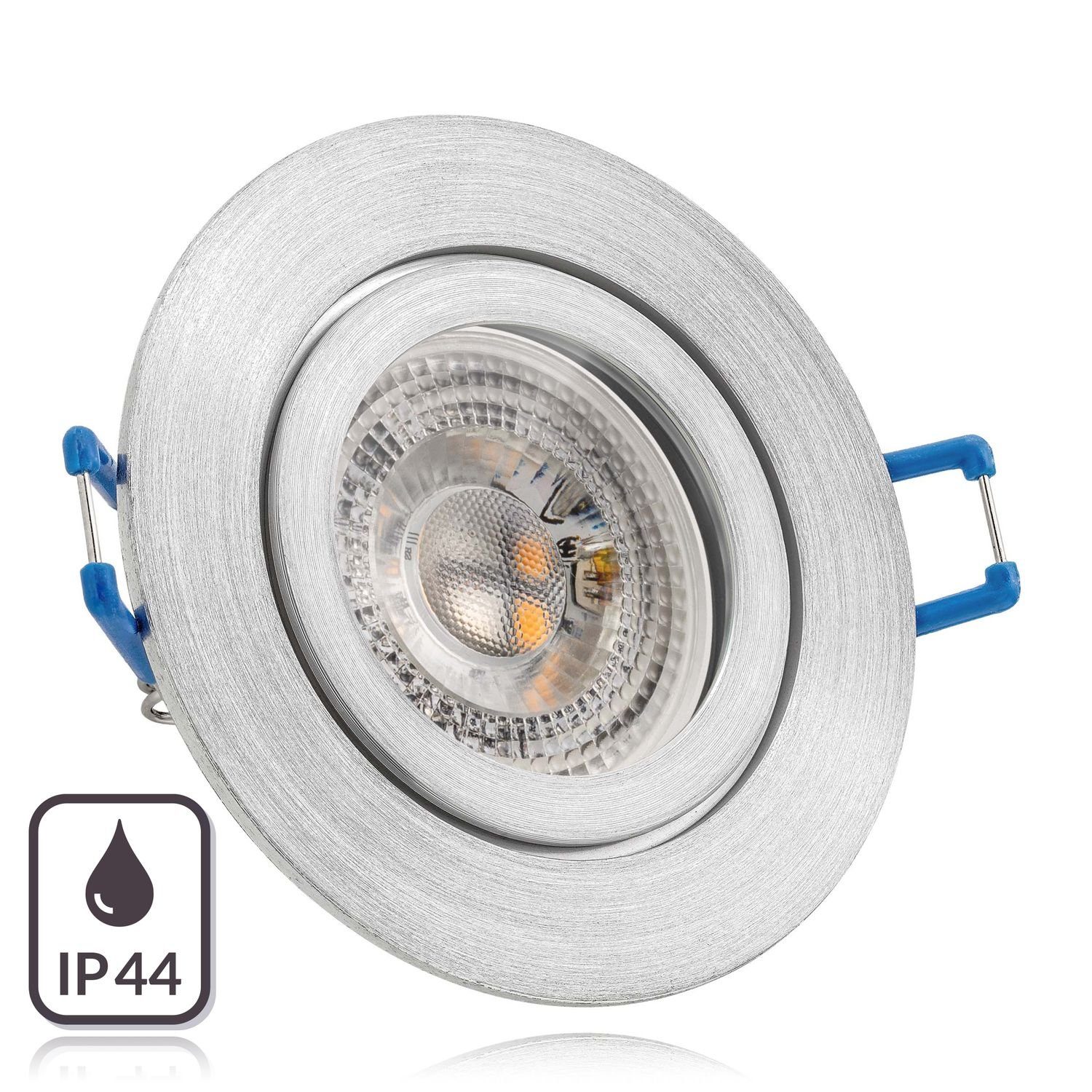 LEDANDO LED Einbaustrahler aluminium LED mit von IP44 Set 3W Einbaustrahler RGB GU10 matt LED in