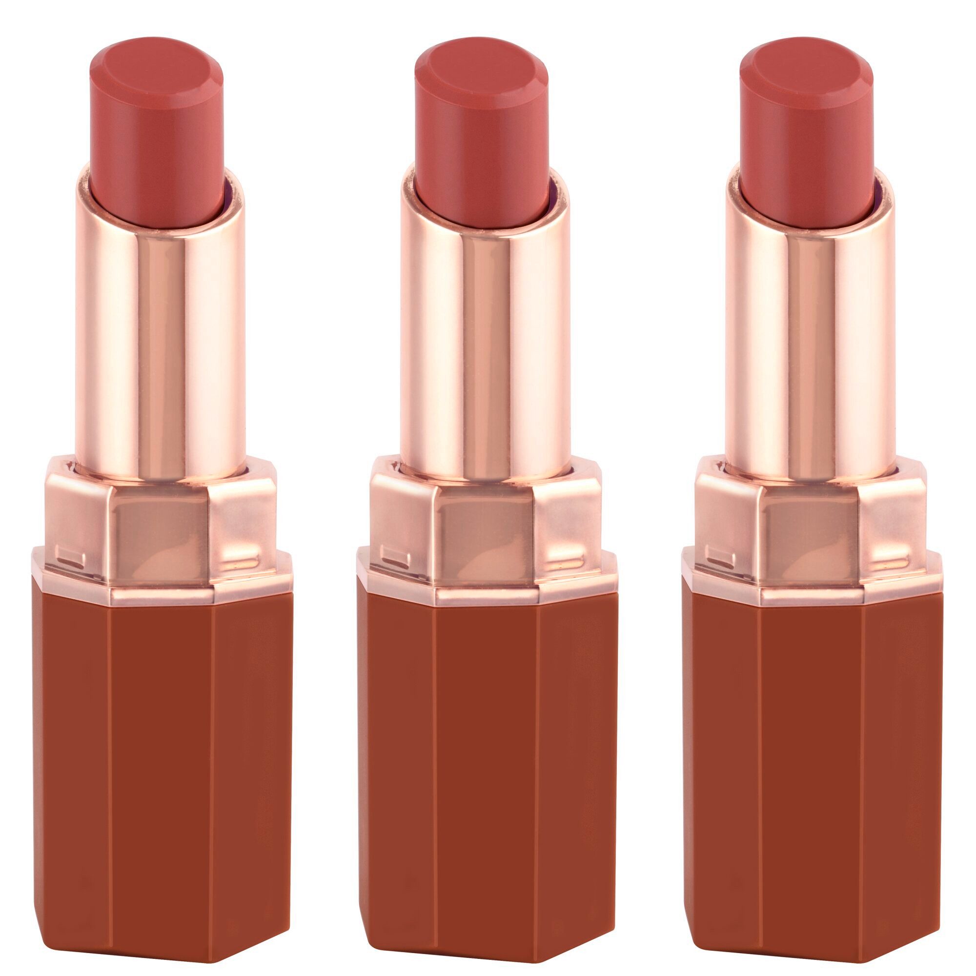 Catrice Lippenstift ESPRESSO YOURSELF High Shine Gloss Lipstick, 3-tlg., 2-in-1 Gloss-Lippenstift, vegan, mittlerer Natur-Ton, glänzend.