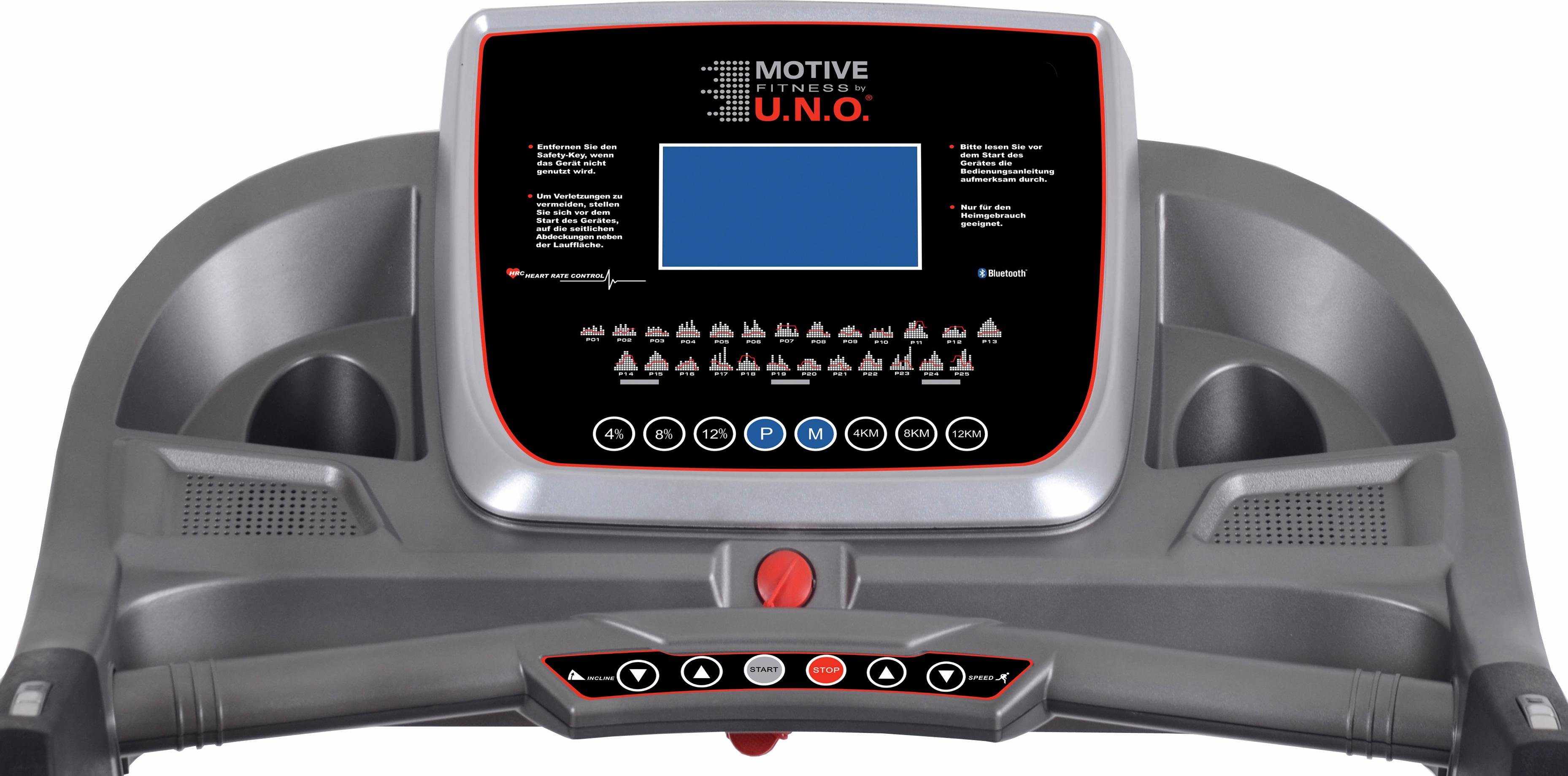 MOTIVE FITNESS by U.N.O. Laufband TR 650 (mit/ohne Unterlegmatte) (mit Soft-Motion-Foldsystem), bis max. 24 km/h, klappbar, 120 kg max. Benutzergewicht