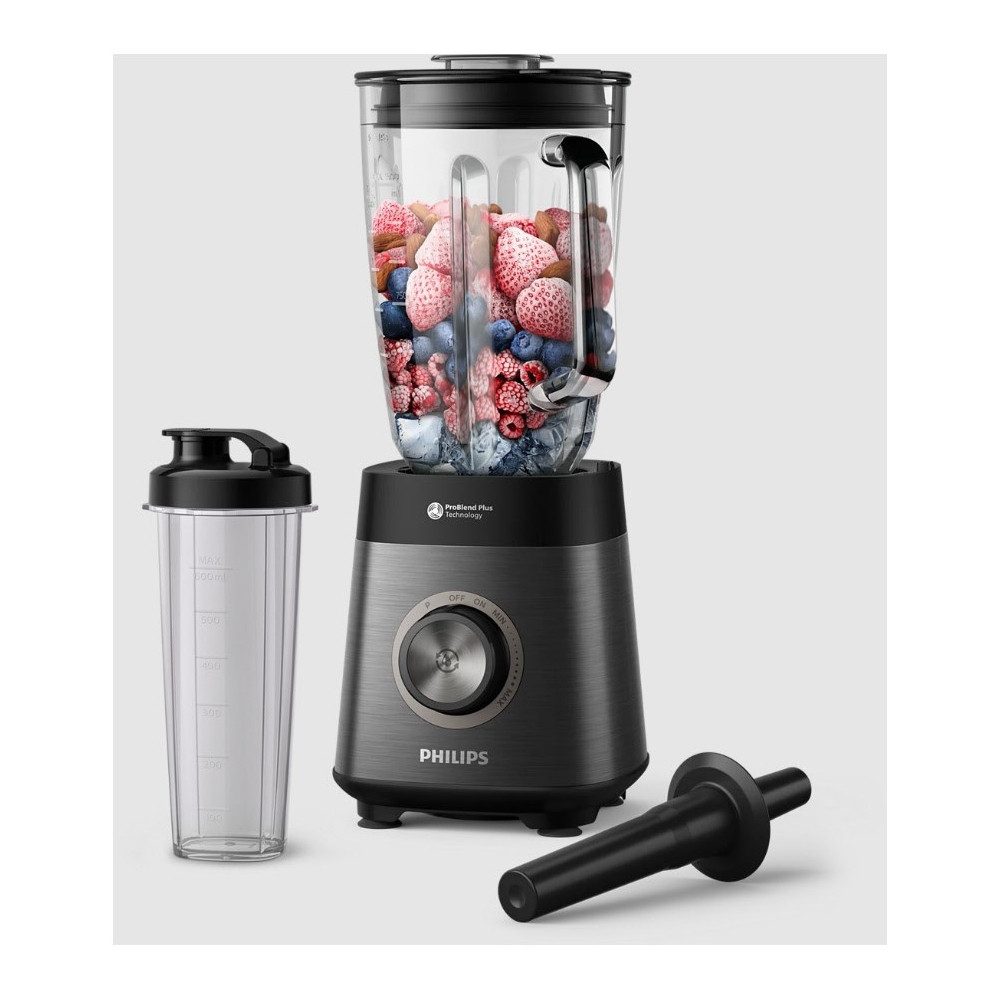 Philips Elektrisches Rührwerk Philips HR3041/00 Standmixer grau Edelstahl Küchengerät., 1200 W