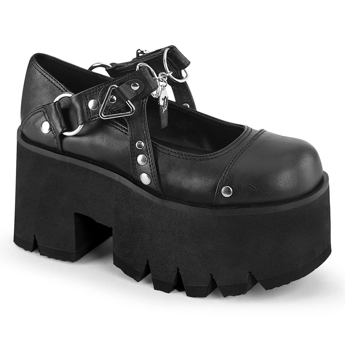 DemoniaCult Sale ASHES-33 DemoniaCult Cut-Out Plateaupumps Maryjane schwarz Matt N High-Heel-Stiefel