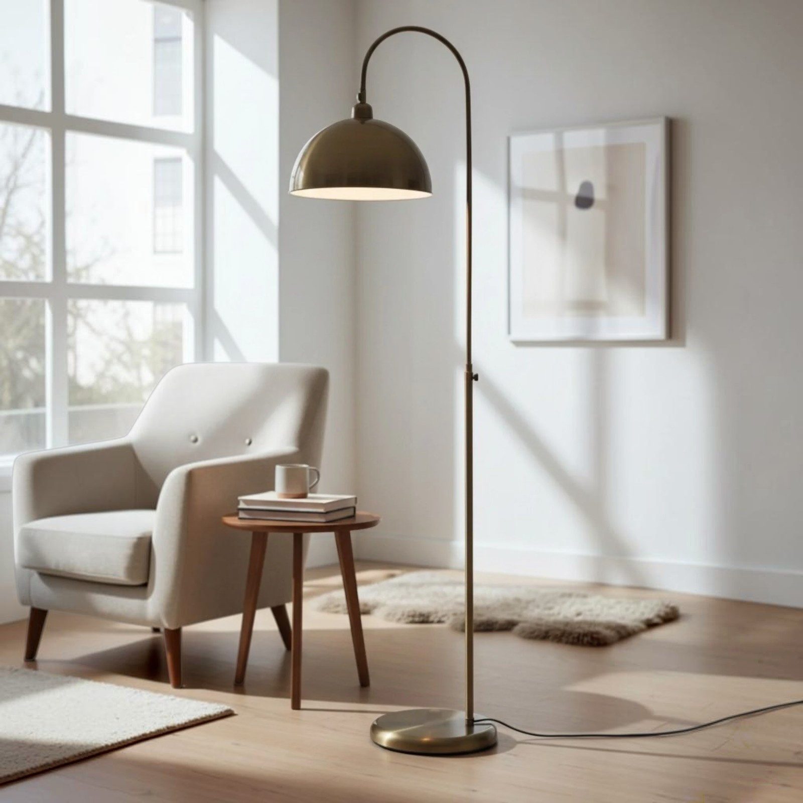 Bamyum Stehlampe Moderne Metall Stehlampe mit Dimmer, ohne Leuchtmittel, verstellbarer Lampenschirm – Bild 5 von 5
