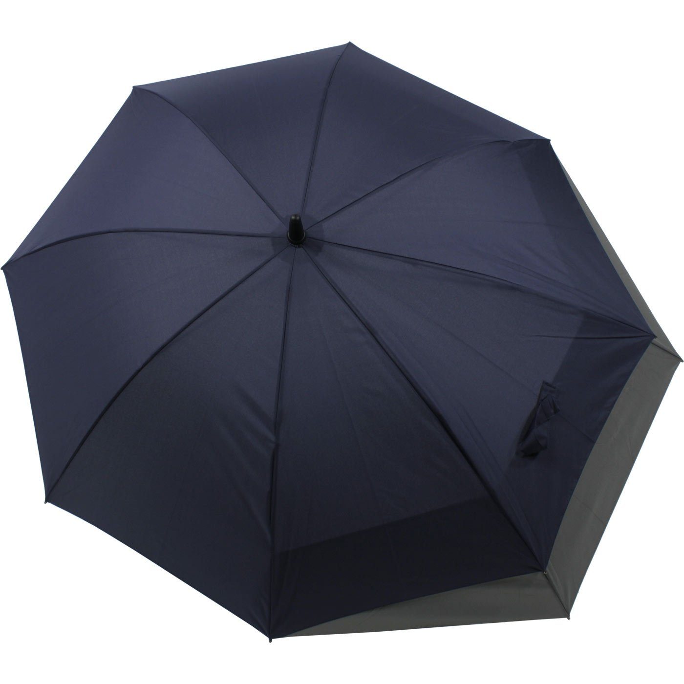 doppler® Langregenschirm Fiberglas mit XL, - für Öffnen navyblau-grau Schutz Regen Auf-Automatik sich mehr vor vergrößert to beim Move