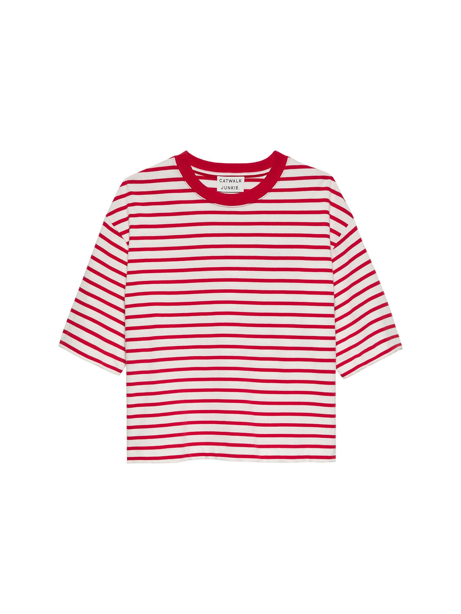 Catwalk Junkie T-Shirt – Gestreiftes Cropped Shirt aus Baumwolle