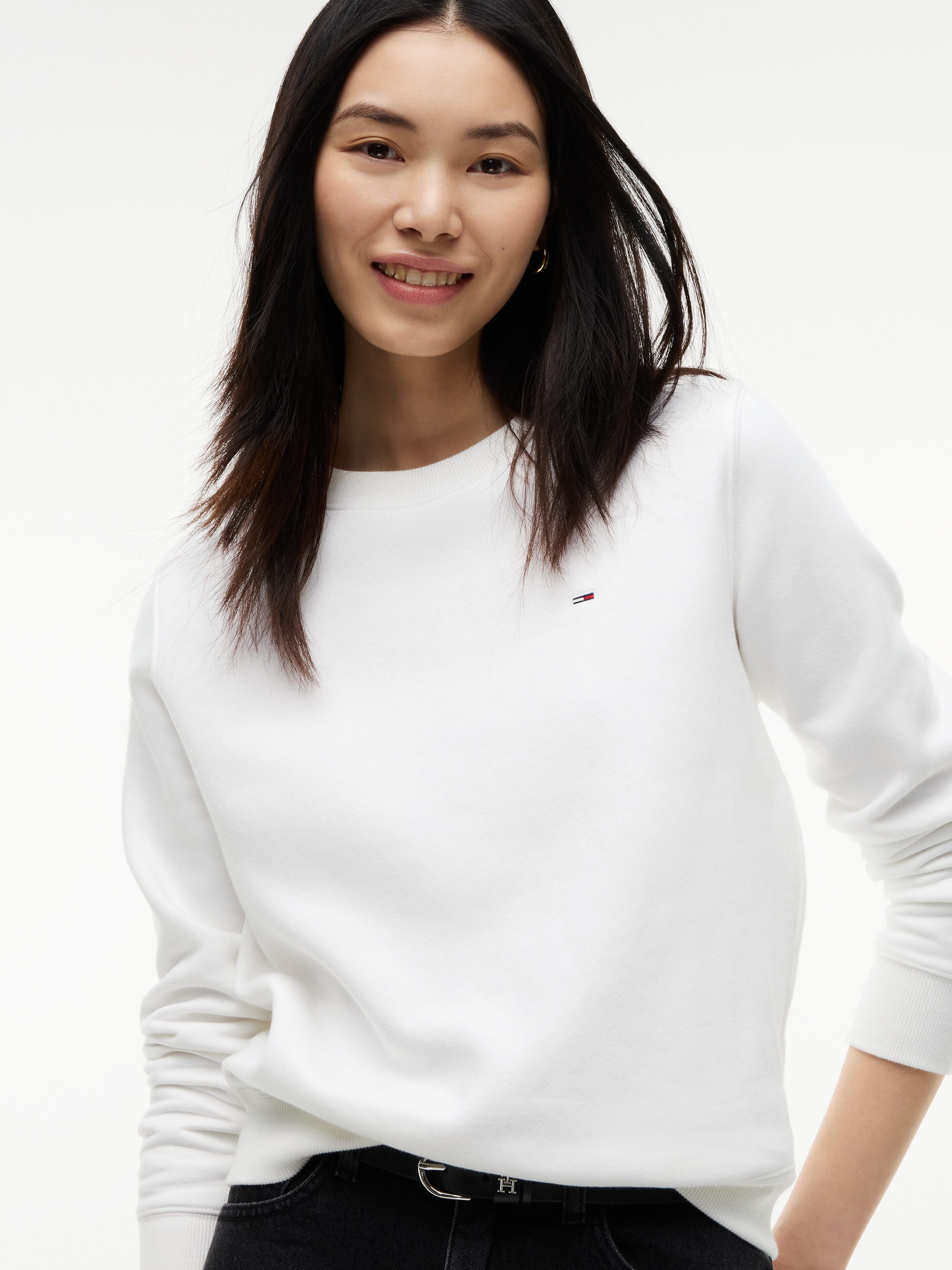 Tommy Jeans Sweatshirt TJW REG S FLAG CREW mit Logostickerei, Regular Fit