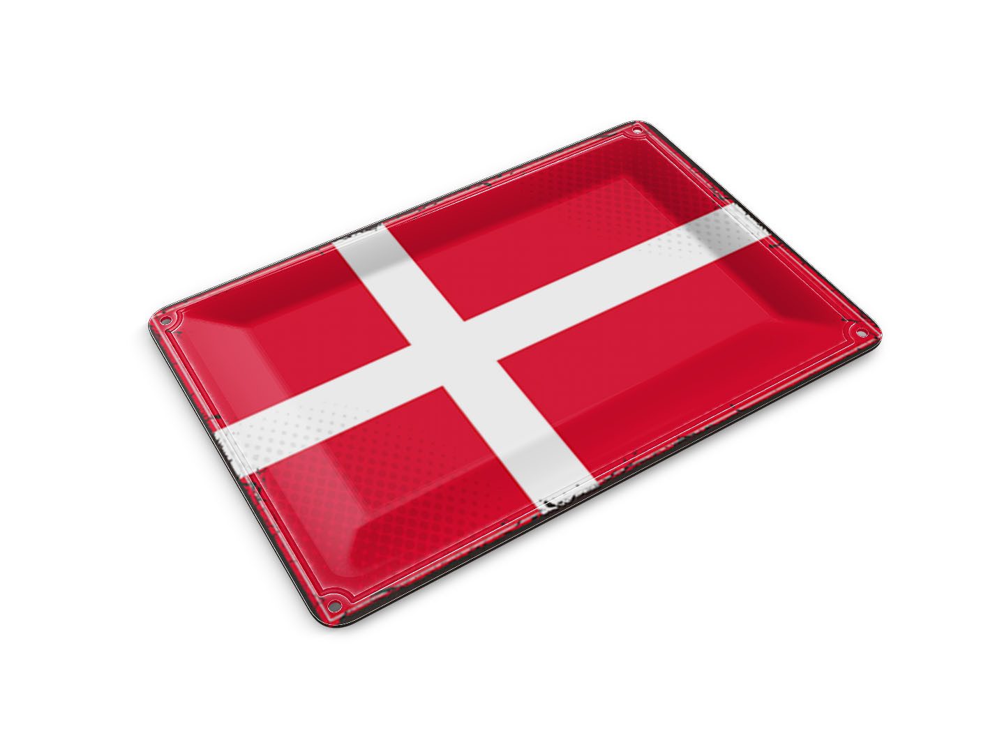 Femer GmbH Postkarte Flagge Dänemarks 14x10 cm Retro Flag of Denmark, unfrankiert