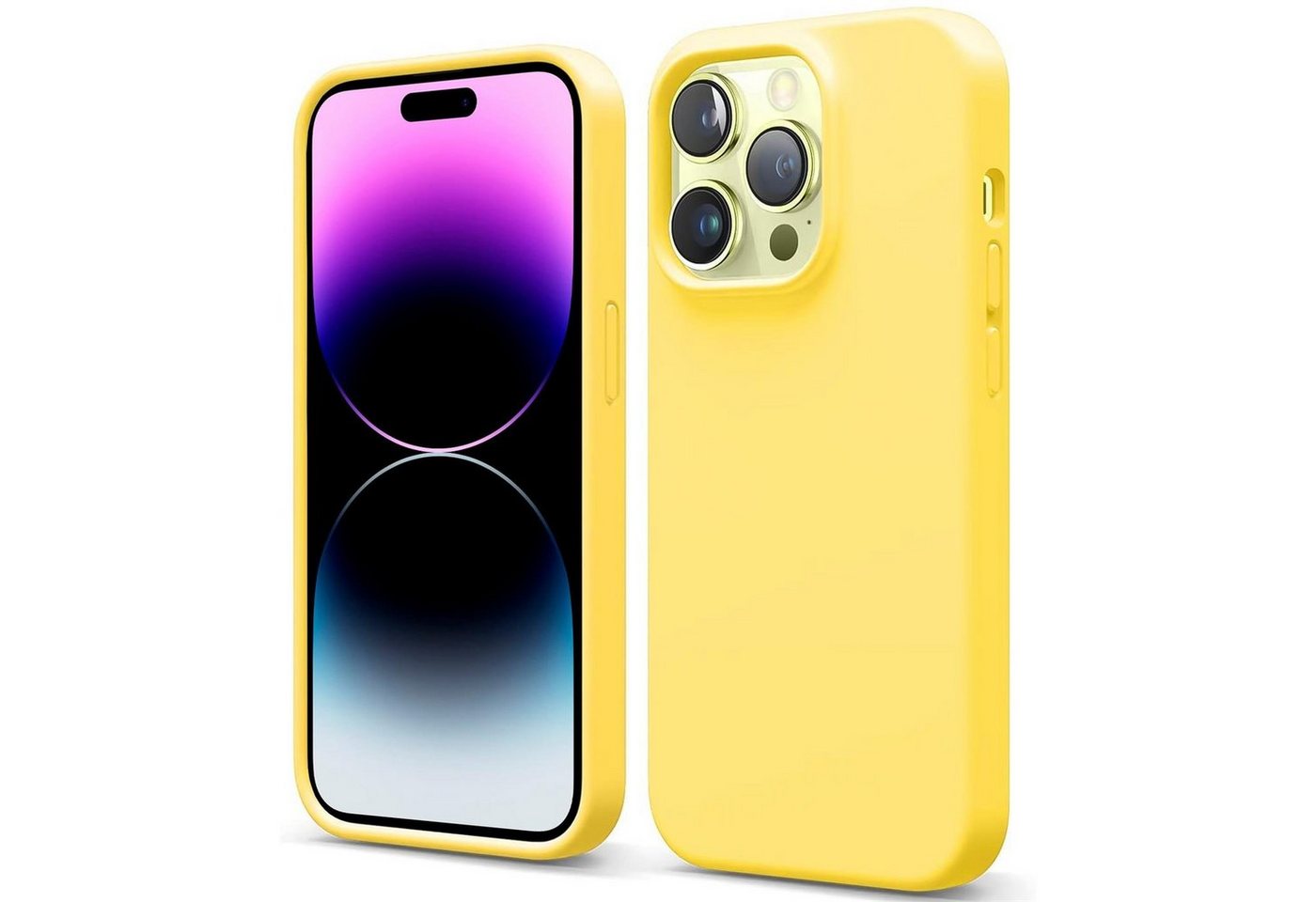 CoolGadget Handyhülle Silikon Case für das iPhone 15 Pro Max Slim TPU Cover 6,7 Zoll, Weiche Schutz Hülle mit Innen Fleece aus Stoff Handy Tasche