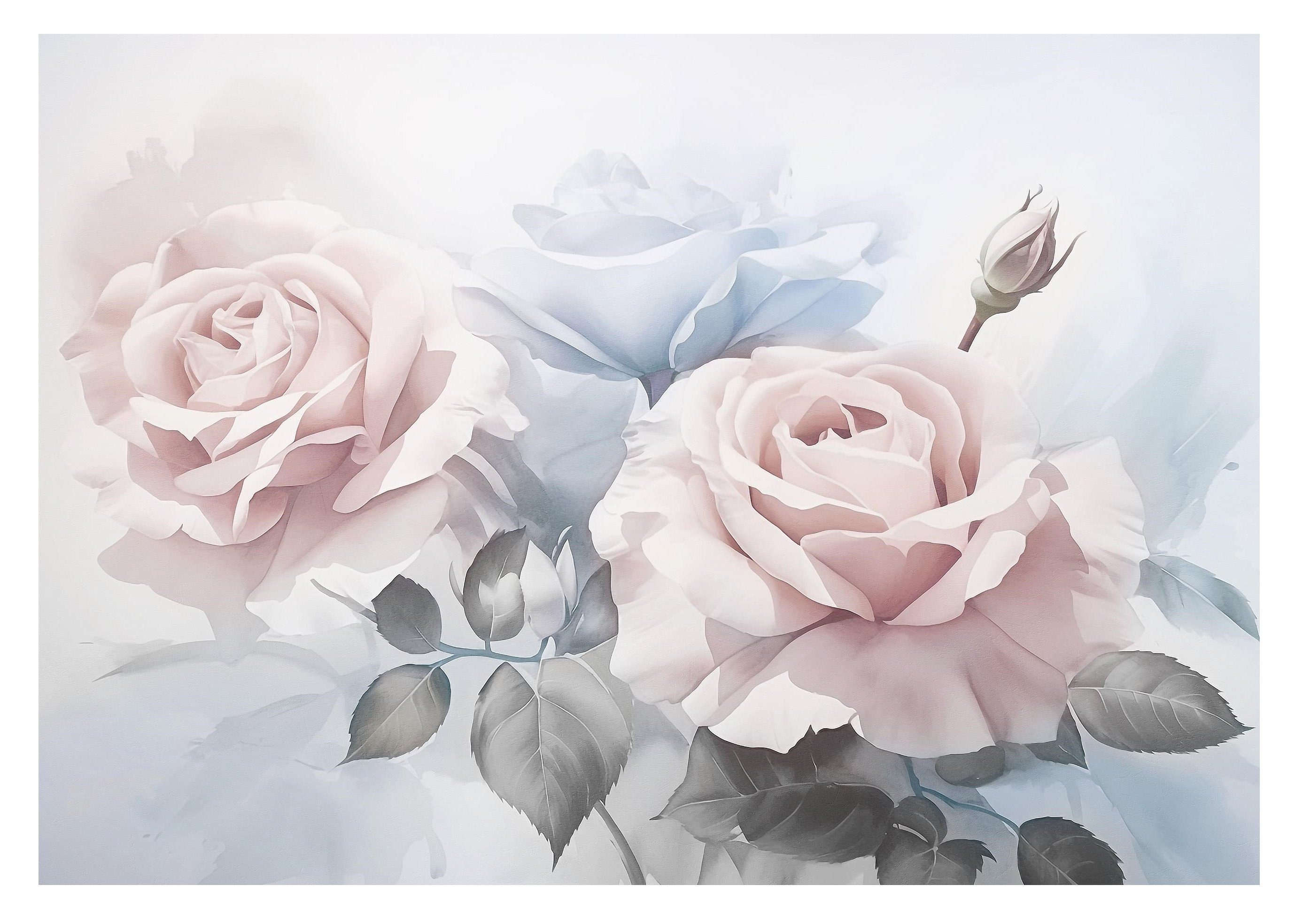 Wallarena Fototapete Blumen Rose Pastell Vlies günstig online kaufen