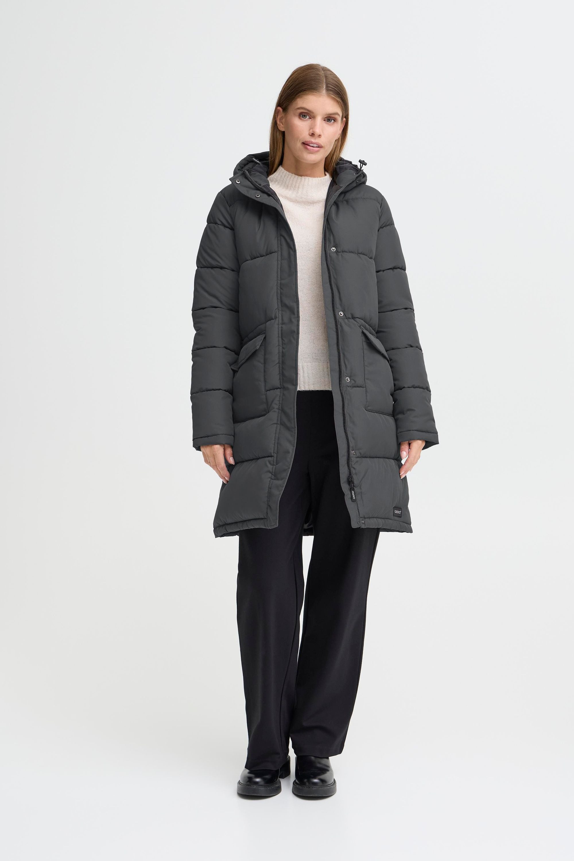 OXMO Wintermantel OXMinna Modischer Steppmantel mit Kapuze