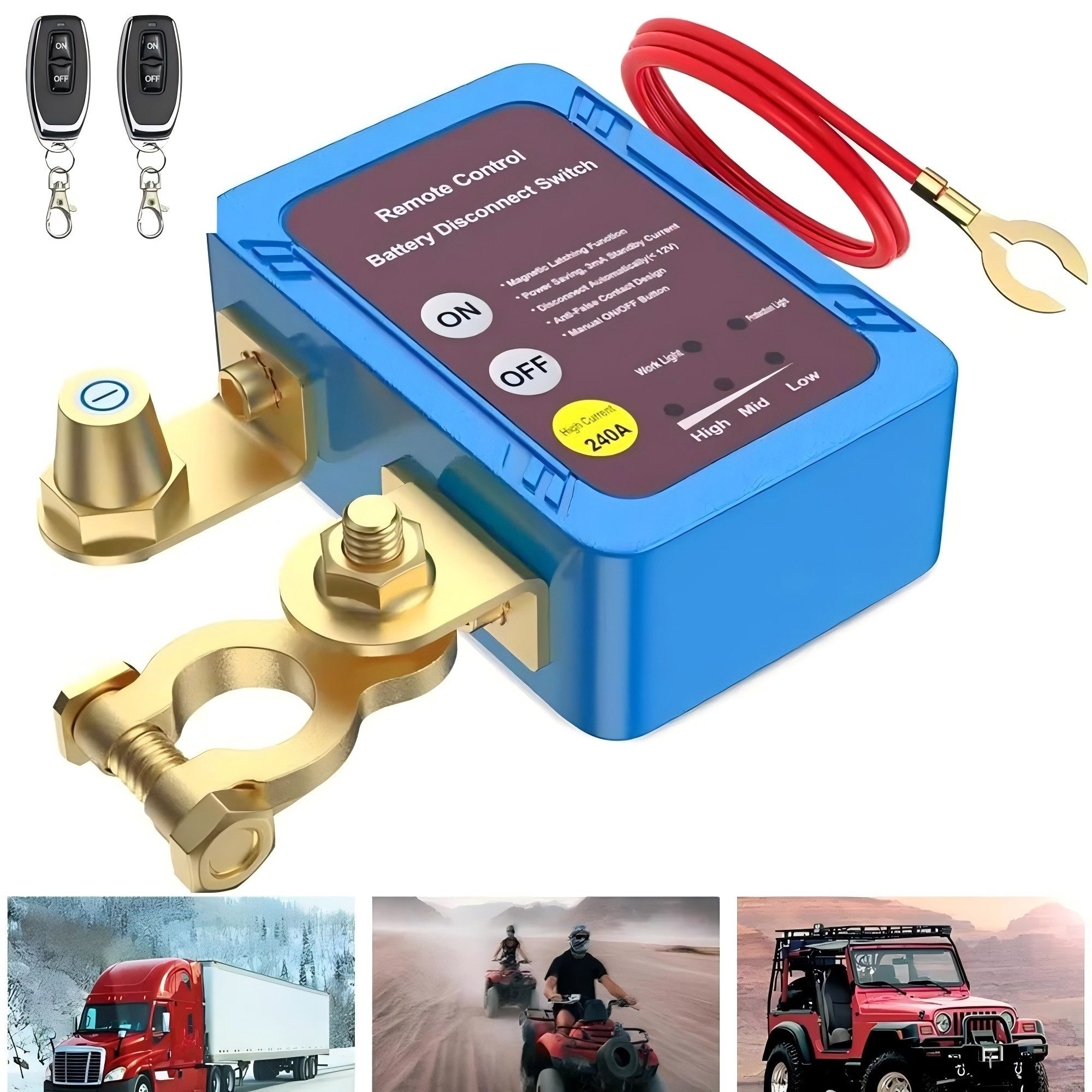 12V 240A KFZ Auto Batterie Trennschalter Stromschalter Isolator Autobatterie-Ladegerät