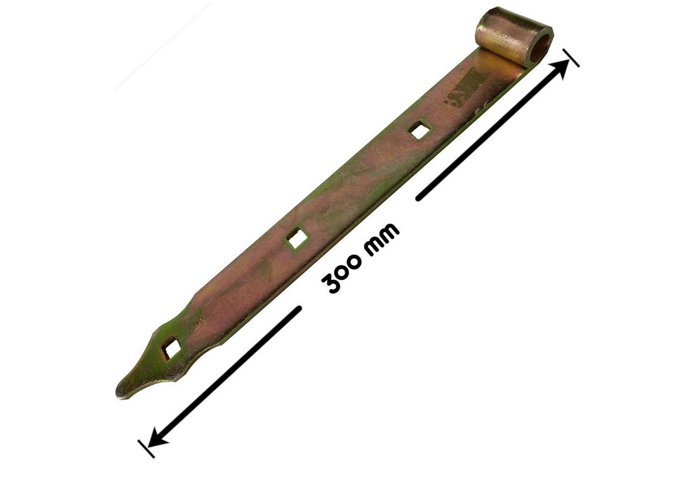 Thumbnail - BooGardi Ladenband Scharnierband (1 St., gelb verzinkt 300x35x4mm mit Kloben), Tor Tür Fenster Scharnier Türband Torband...