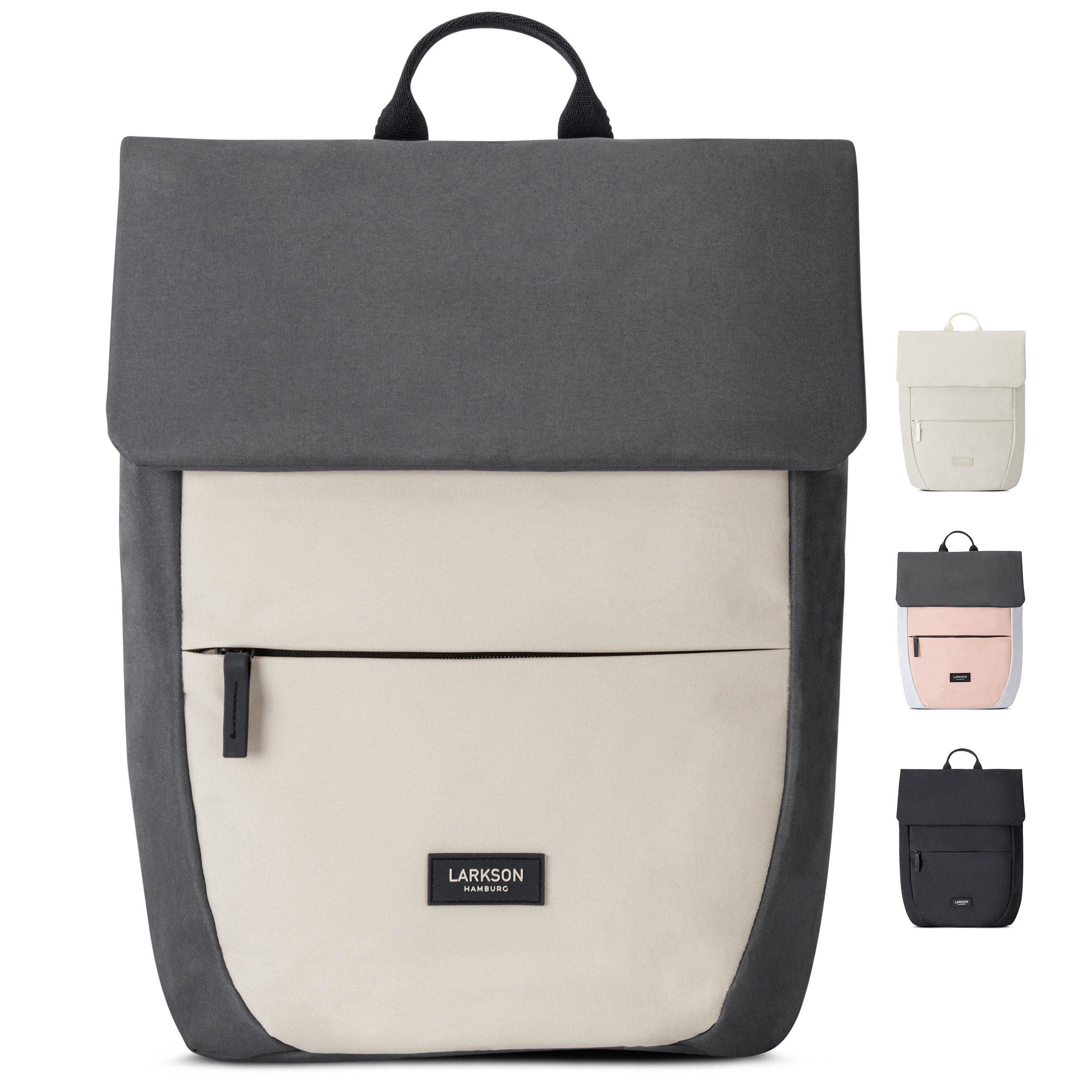 LARKSON Cityrucksack Ronja Laptop Rucksack Damen Herren Klein Elegant, Magnetverschluss, Laptopfach, Wasserabweisend