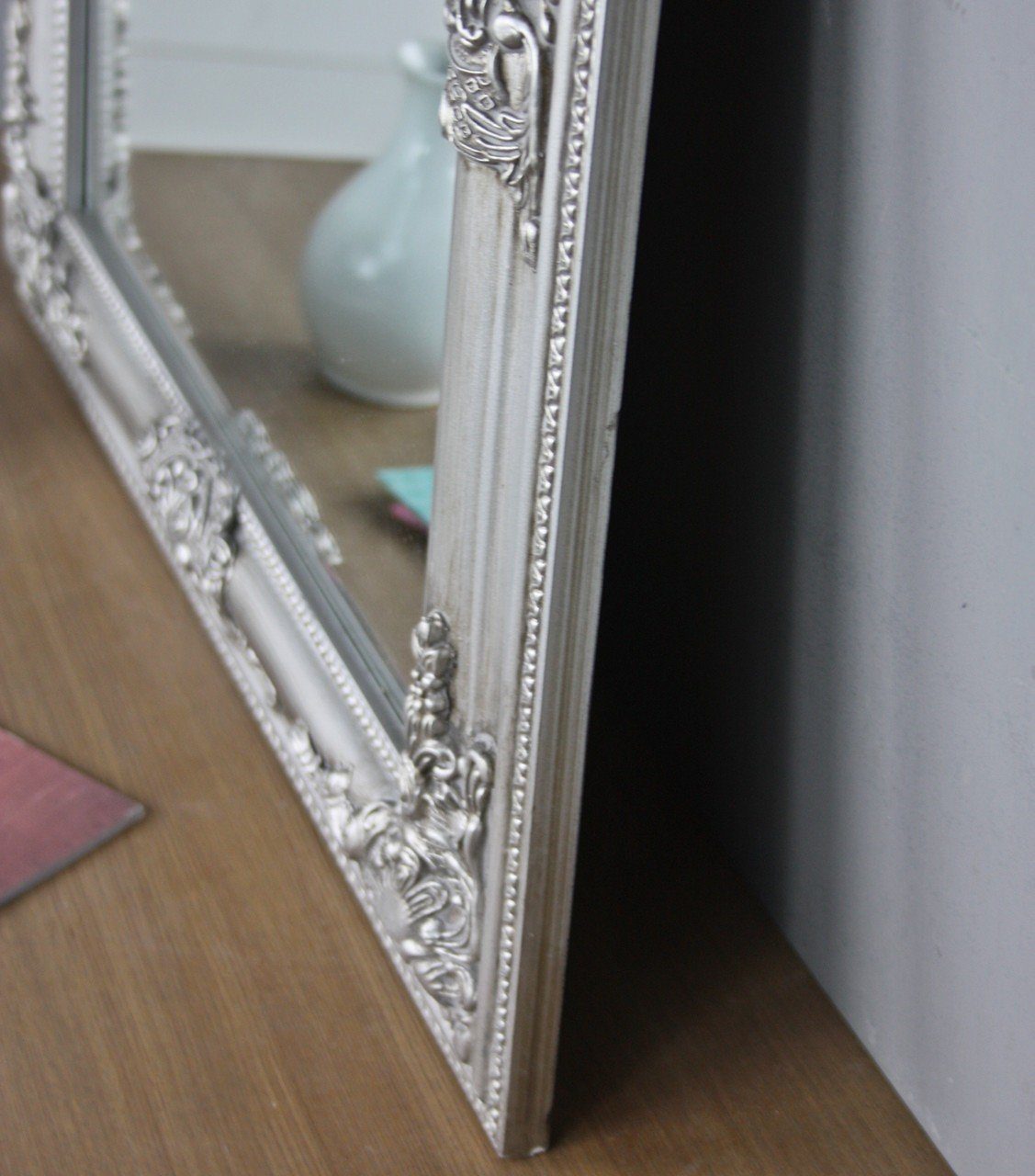 Spiegel Wandspiegel: barock, Silber silber Spiegel cm Barockrahmen Silber Wandspiegel 62x52x7 | elbmöbel Silber